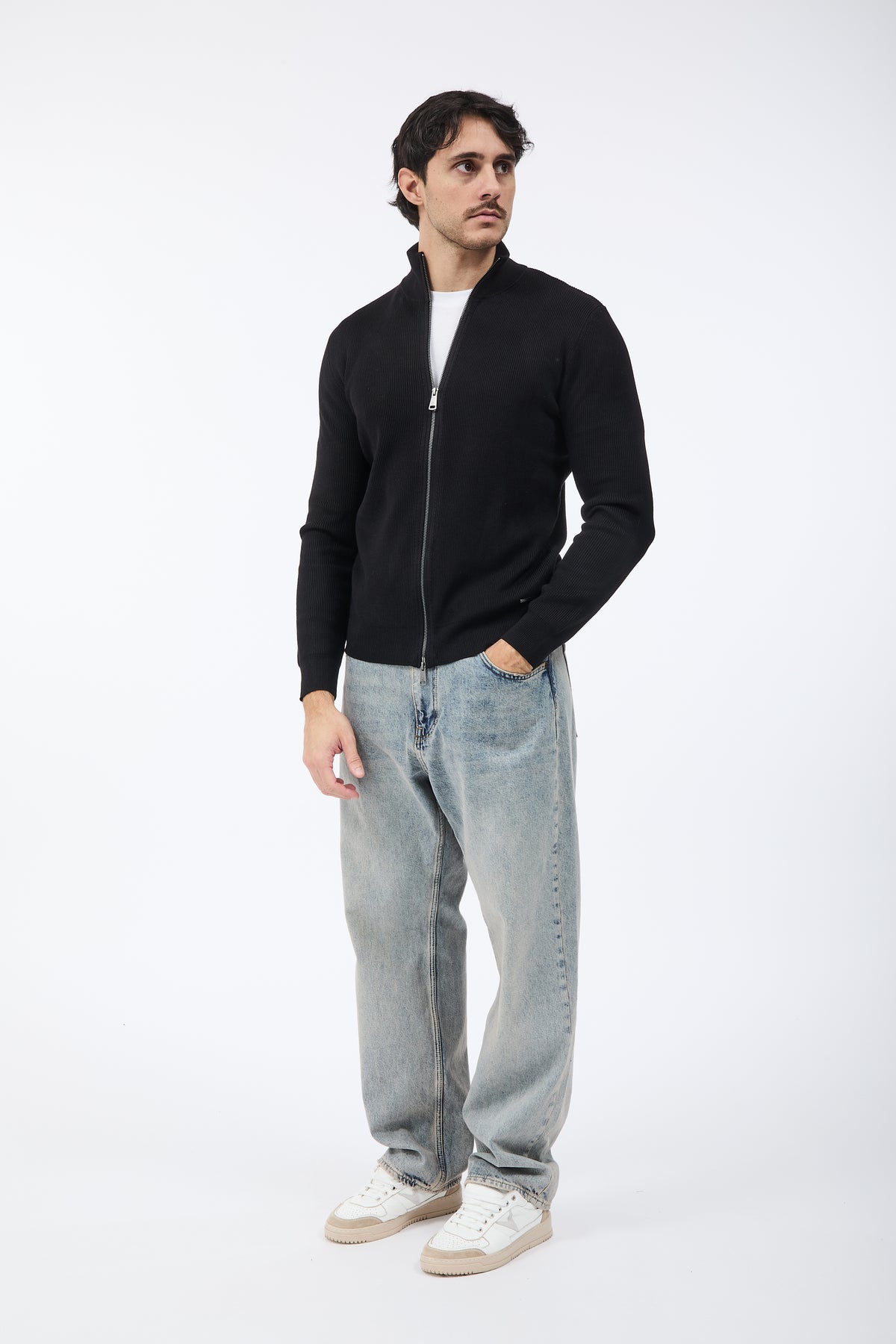 Maglione Gianni Lupo Zip 35152 Nero