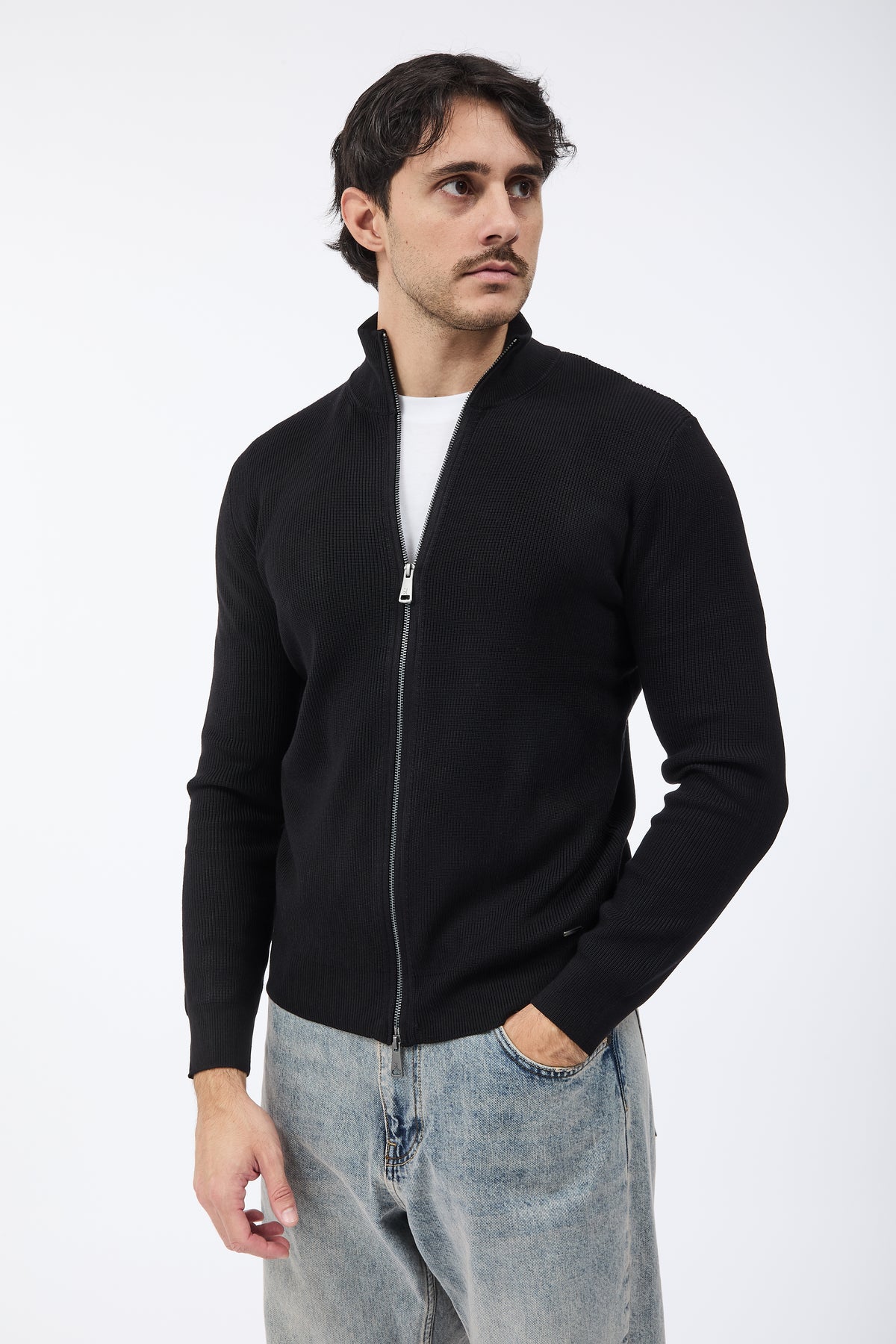 Maglione Gianni Lupo Zip 35152 Nero