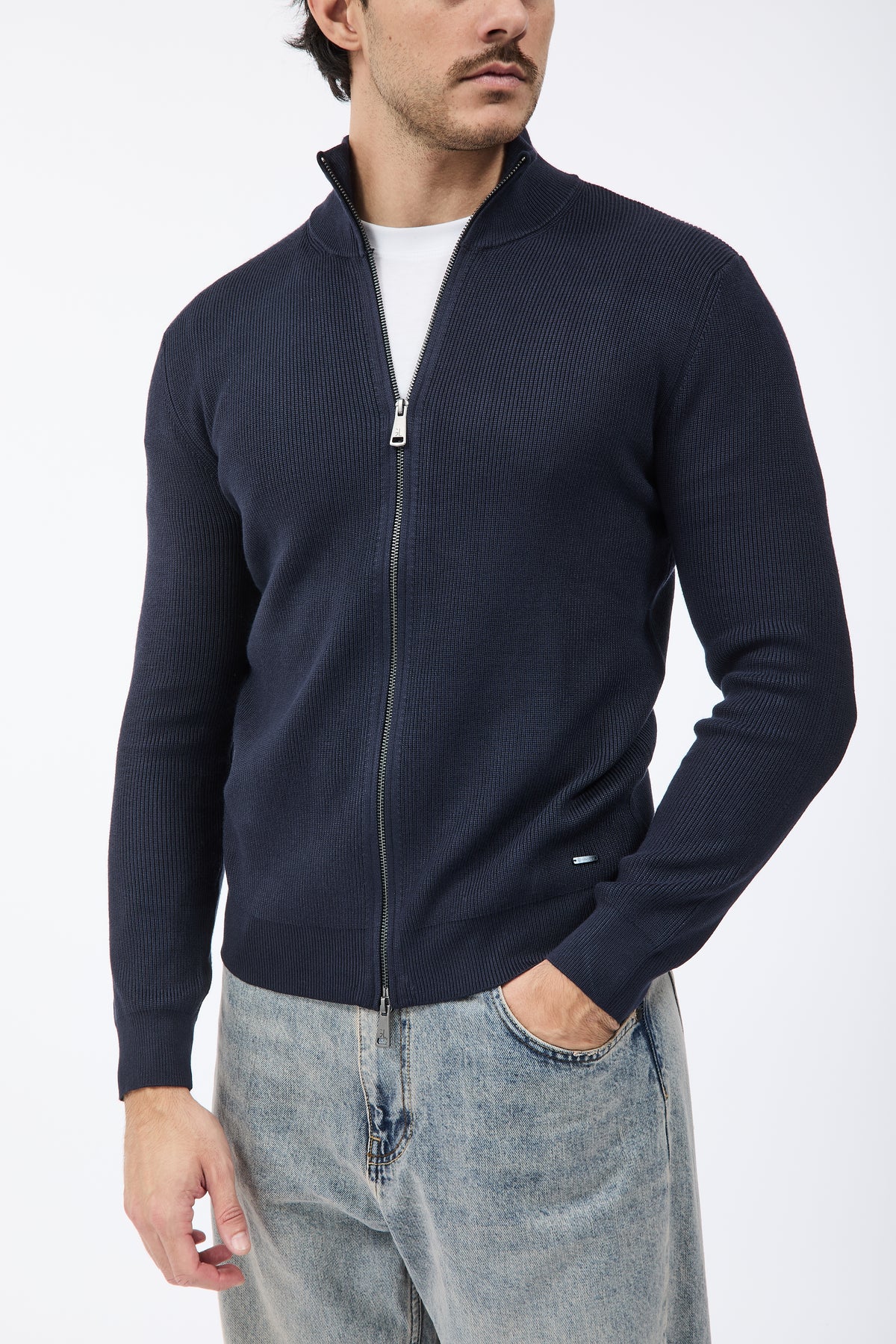 Maglione Gianni Lupo Zip 35152 Blu