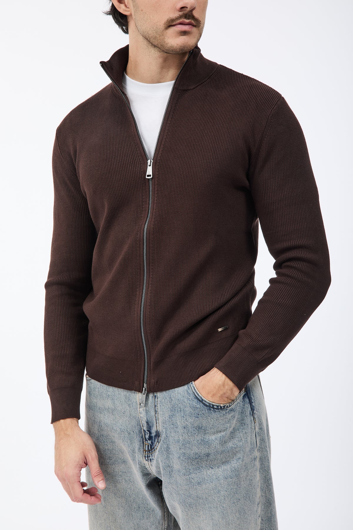 Maglione Gianni Lupo Zip 35152 Moro