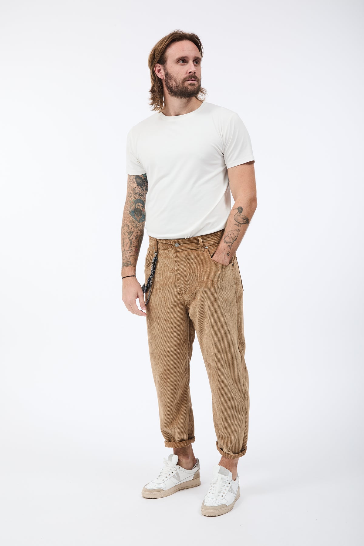 Pantalone Over-d Velluto Cammello P83