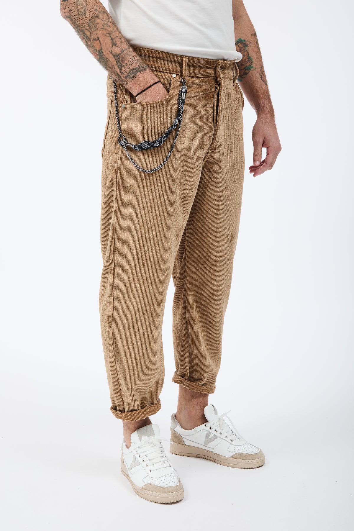 Pantalone Over-d Velluto Cammello P83