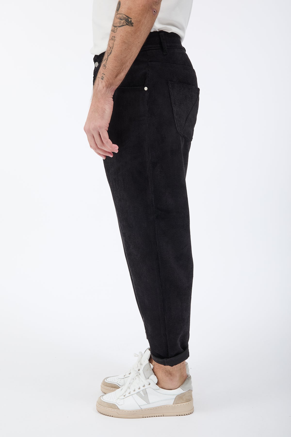 Pantalone Over-d Velluto Nero P83
