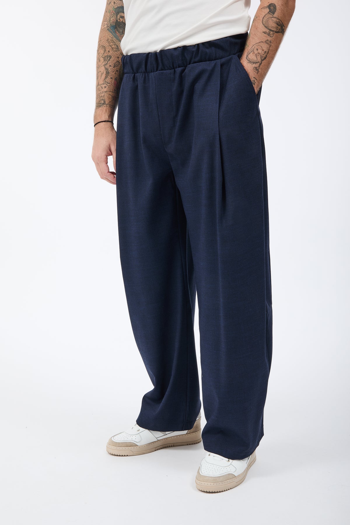 Pantalone Imperial Balloon Blu Trama