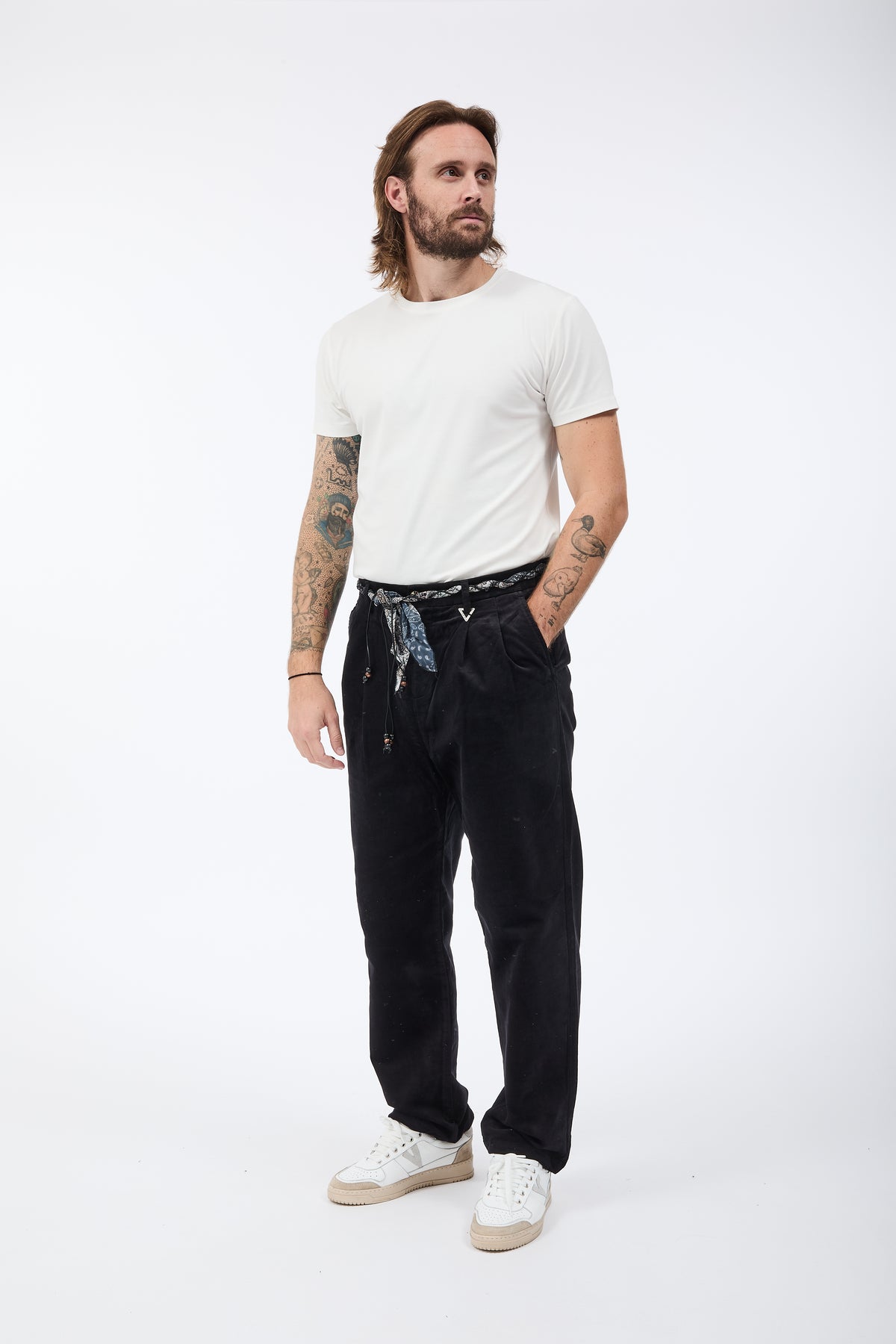 Pantalone Berna Old style Jersey Velluto Nero
