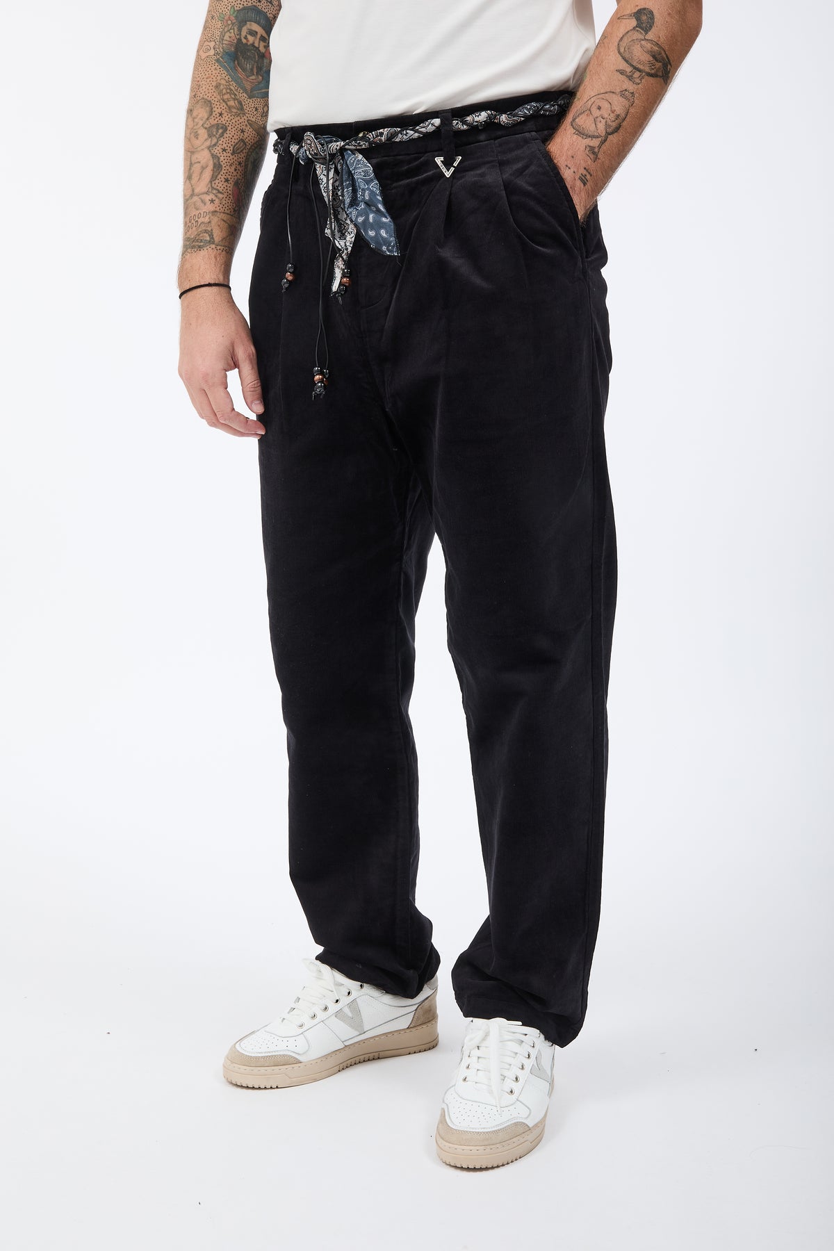 Pantalone Berna Old style Jersey Velluto Nero