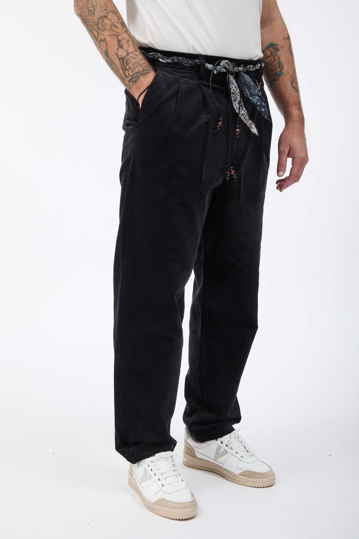 Pantalone Berna Old style Jersey Velluto Nero