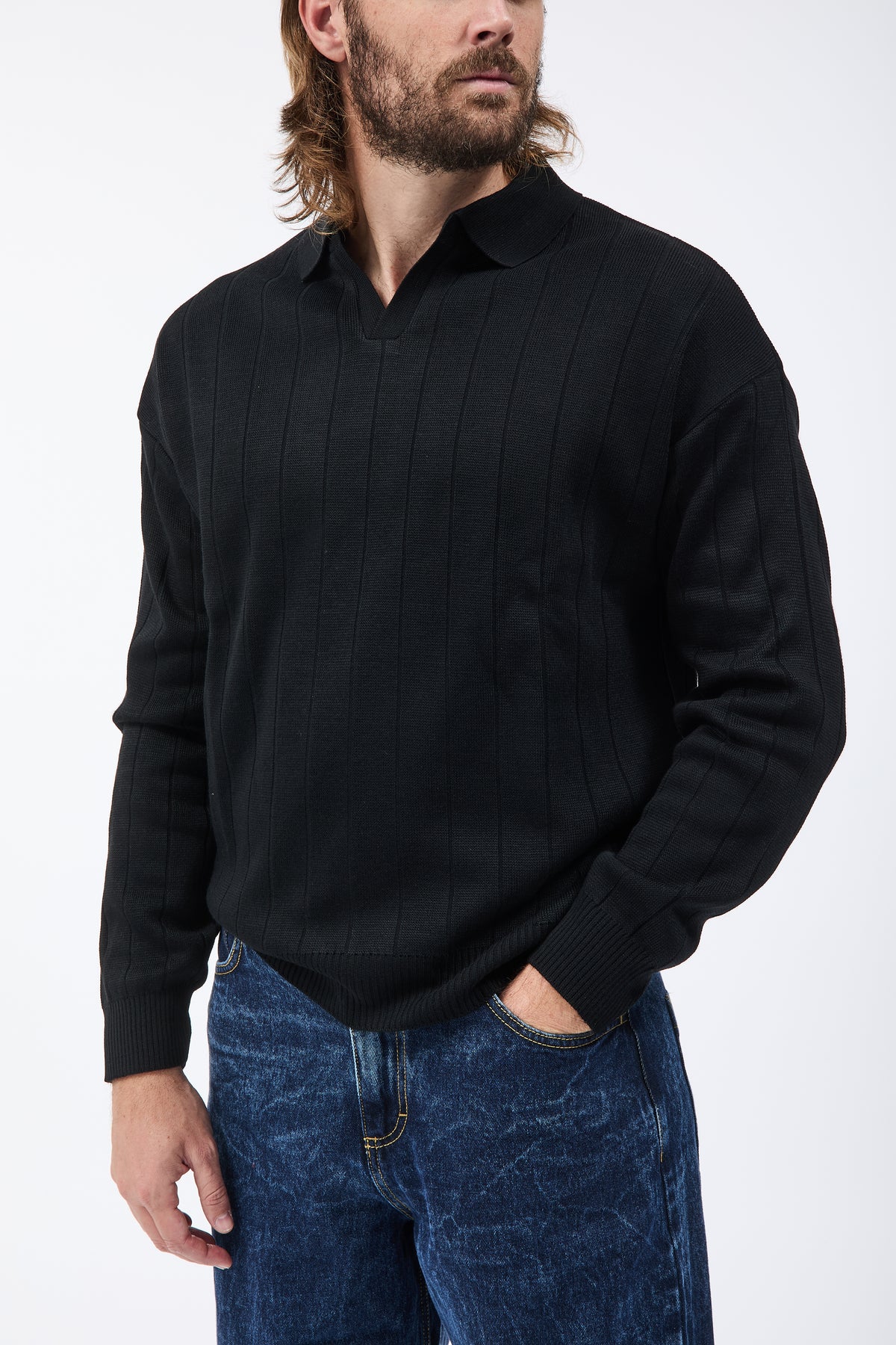 Maglione Polo BS Orizzonte Nero