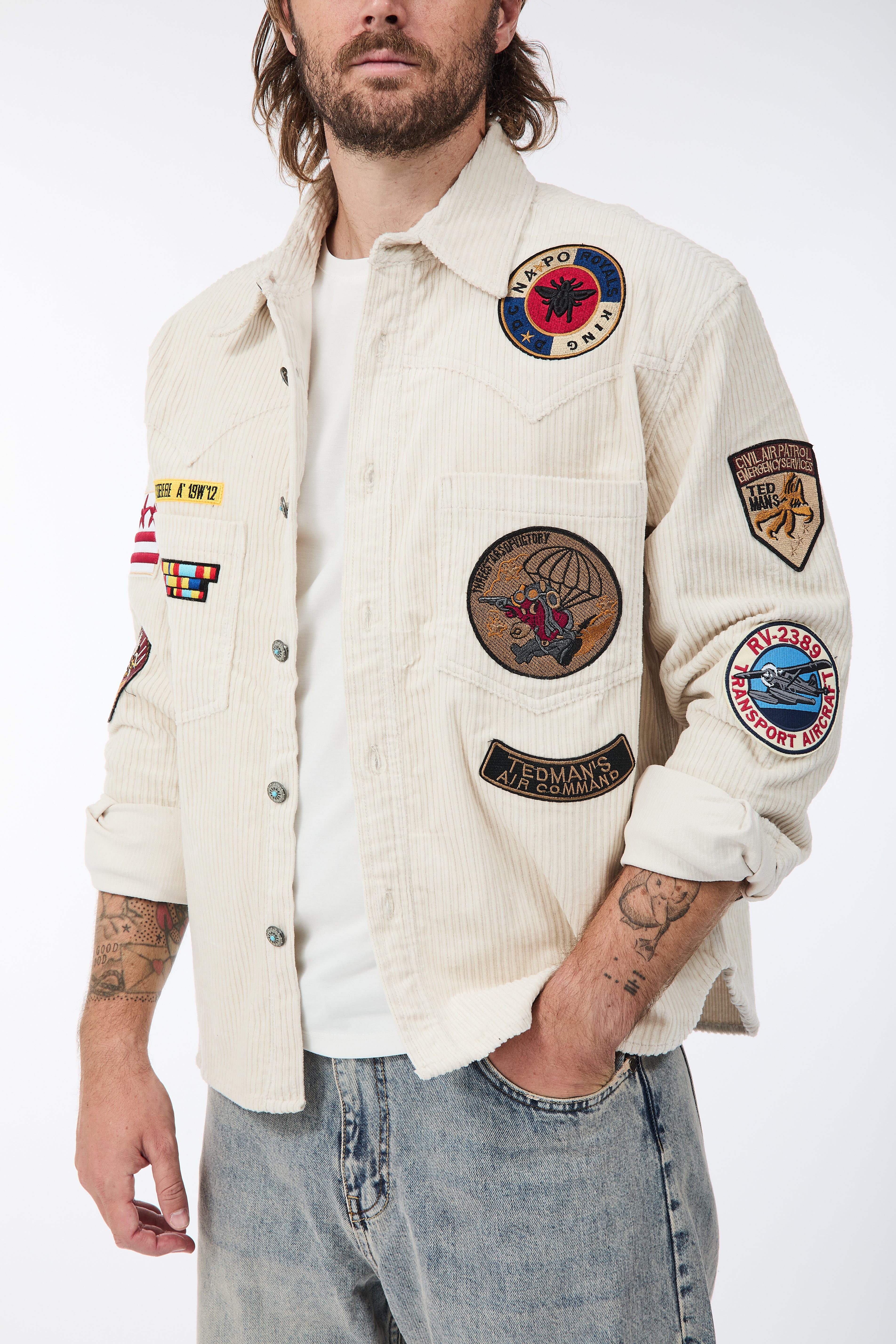Shirt Berna Boxy Velluto Patch
