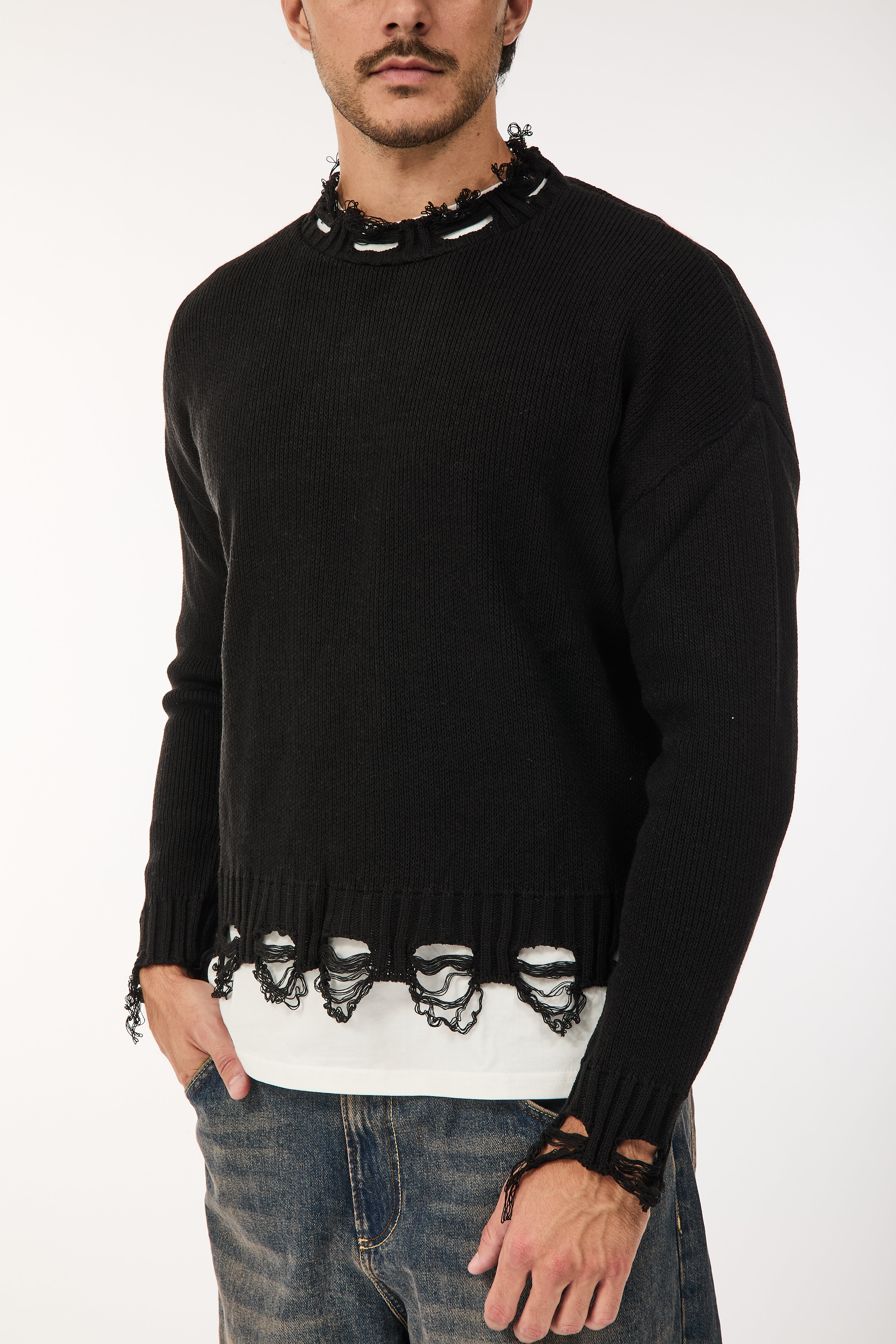 Maglione Imperial Strappi Nero
