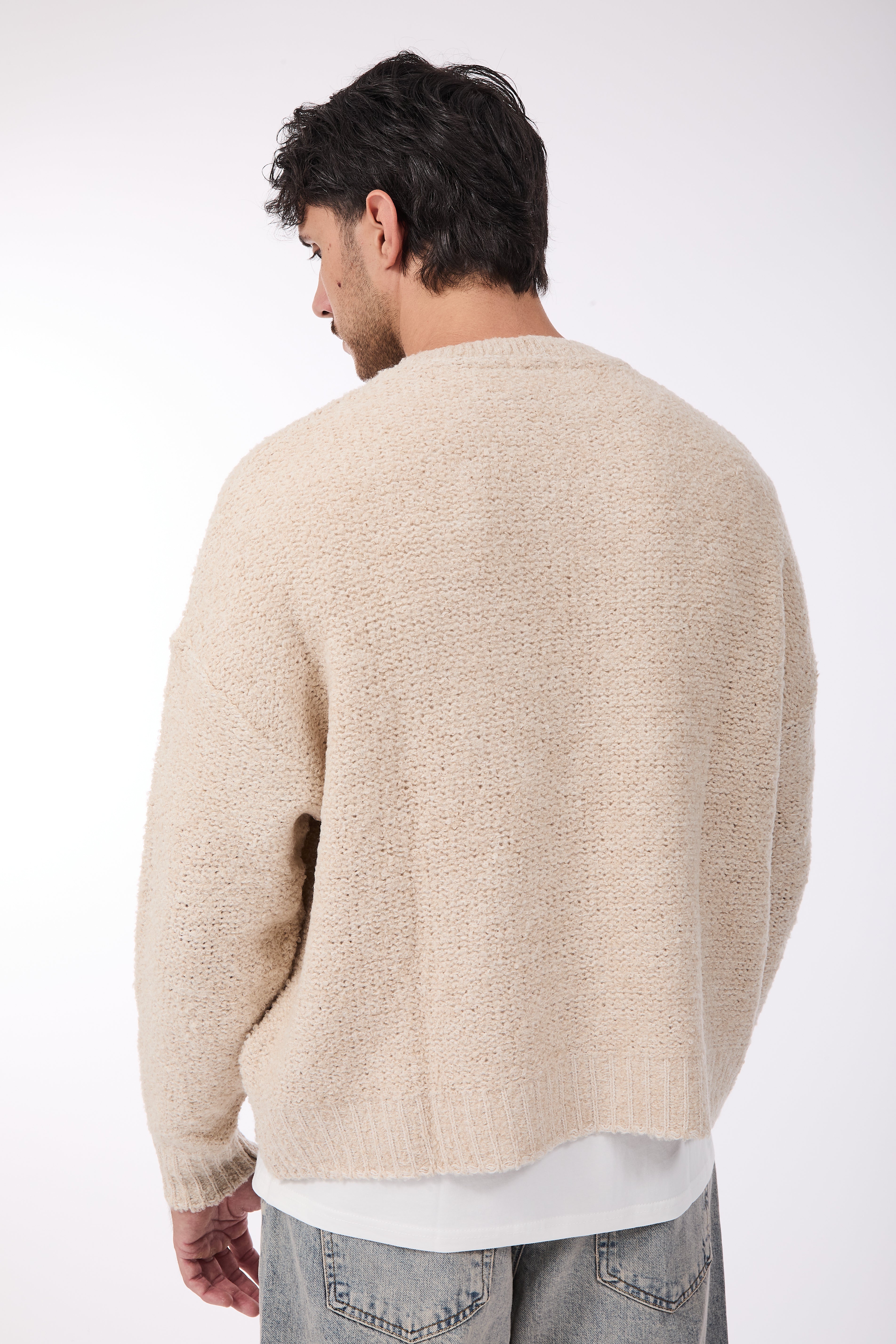 Maglione Over-d Bouclé Cropped Corda M65