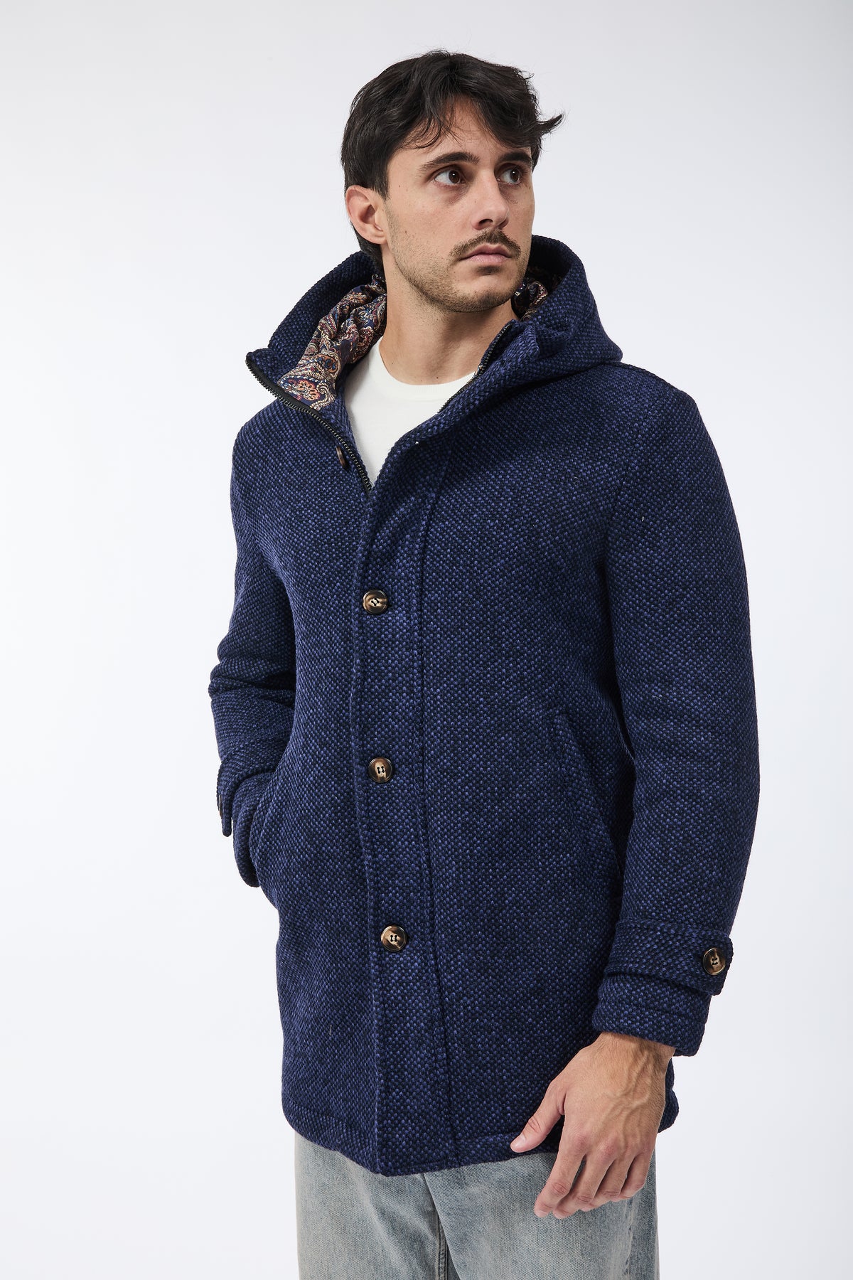 Parka V2 Lungo Punto riso Blu