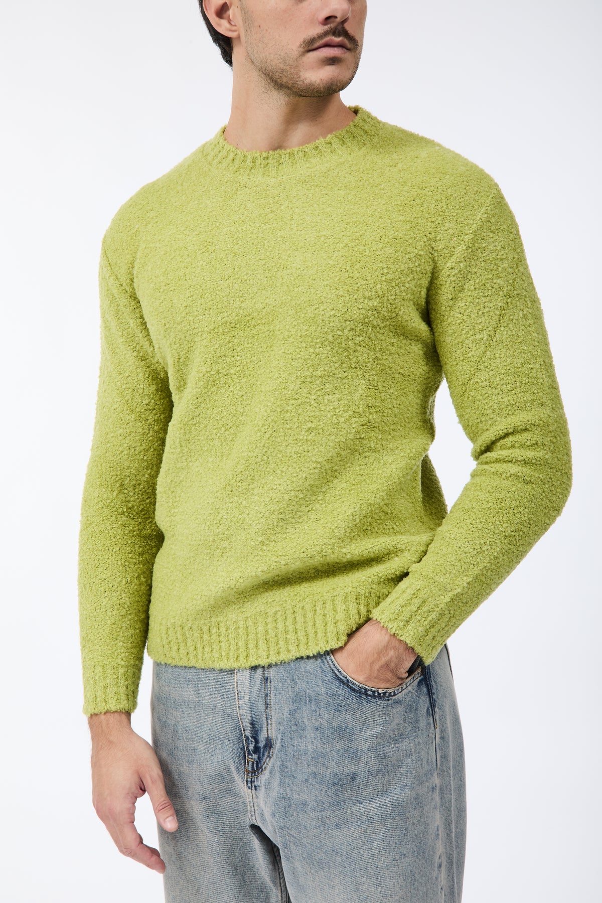 Maglione Block Eleven Bouclè Pistacchio