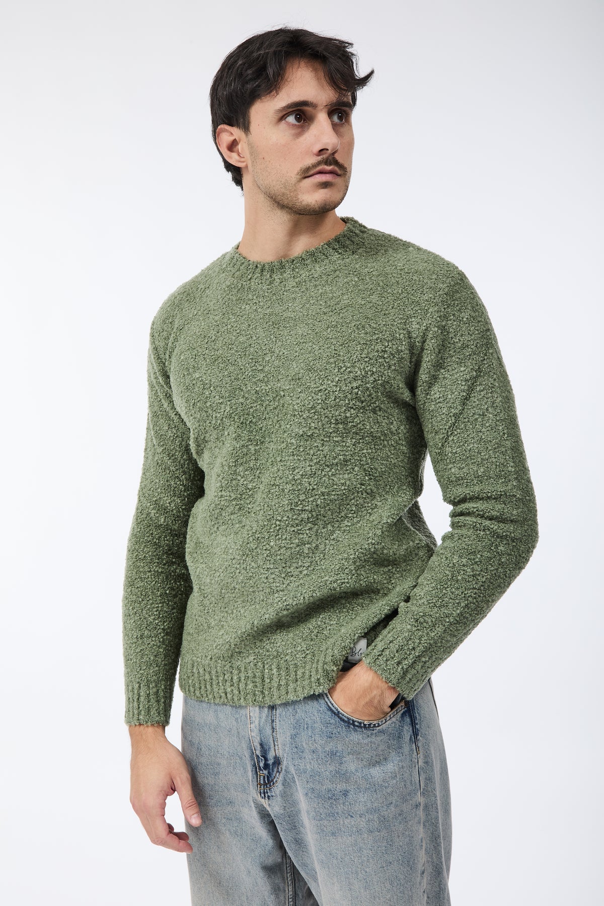 Maglione Block Eleven Bouclè Salvia