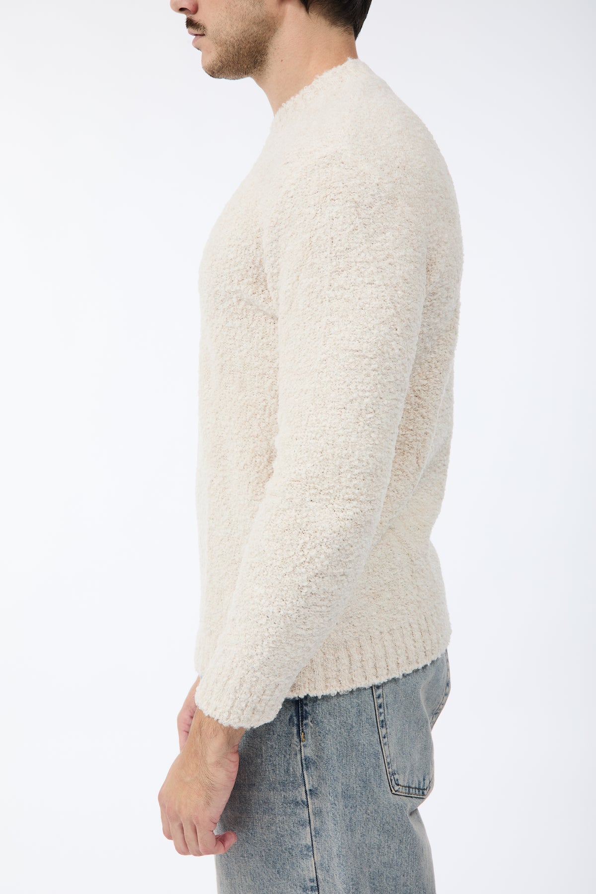Maglione Block Eleven Bouclè Ecrù