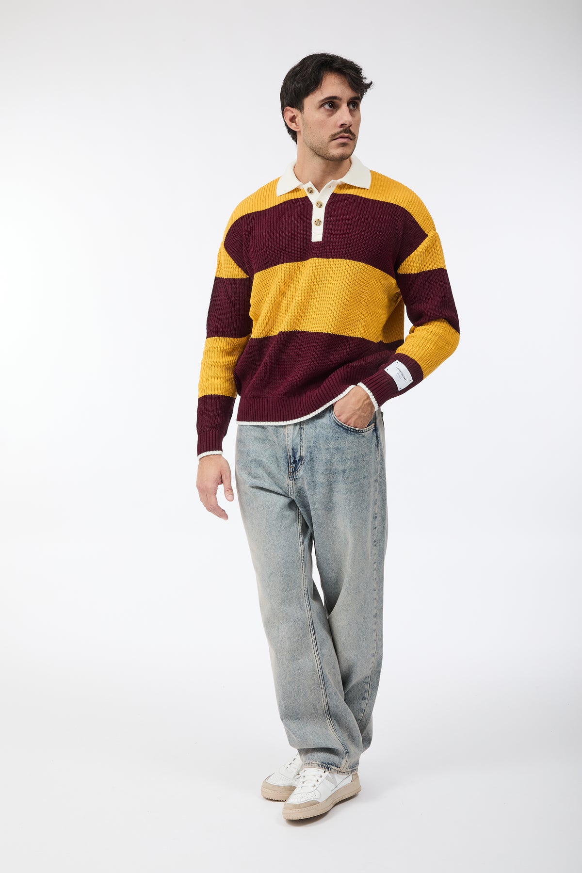Maglione Superculture Polo AK7045 Giallo-Bordeaux