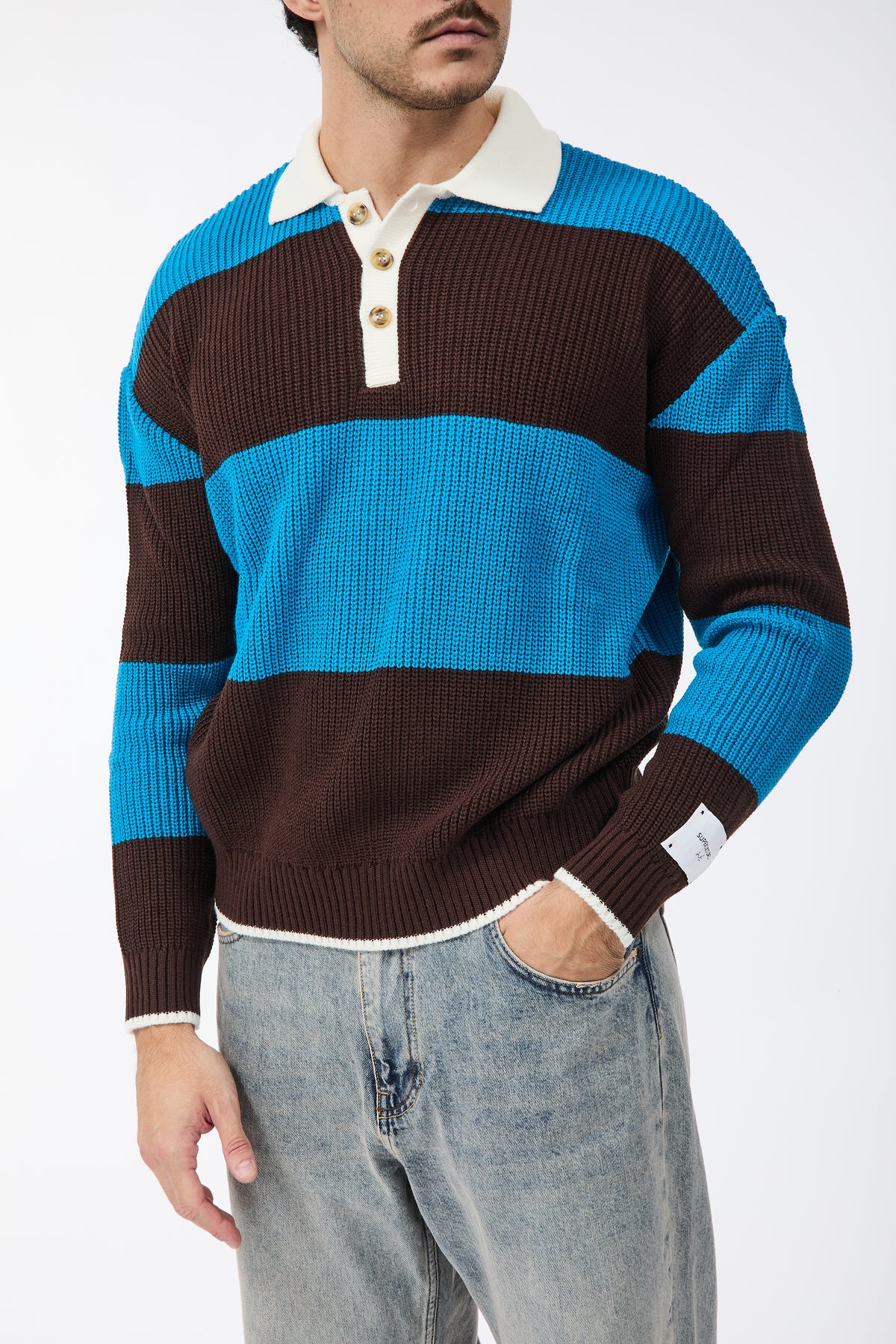 Maglione Superculture Polo AK7045 Turchese-Moro