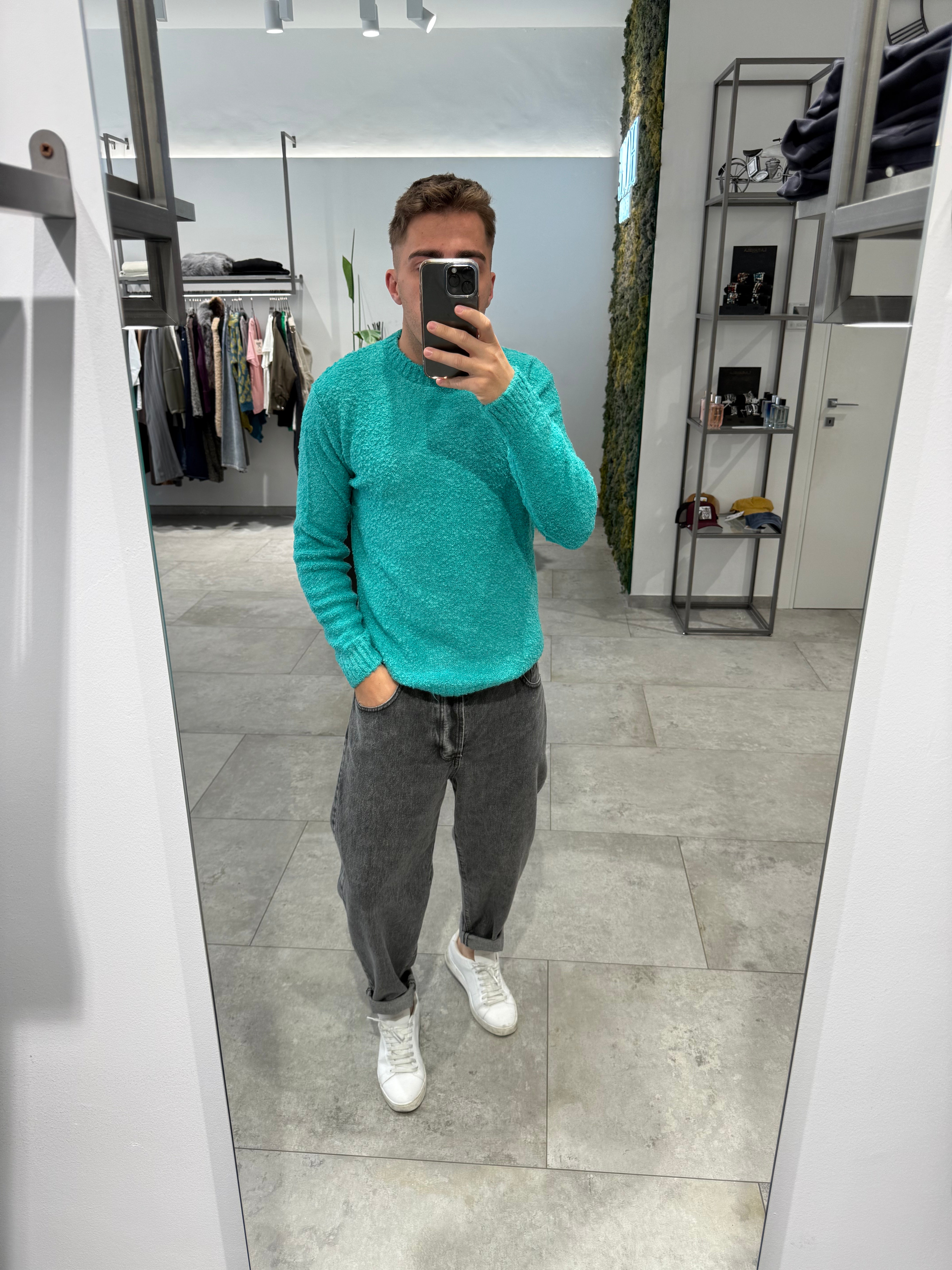 Maglione Block Eleven Bouclè Acquamarina 13 (12302635958612)