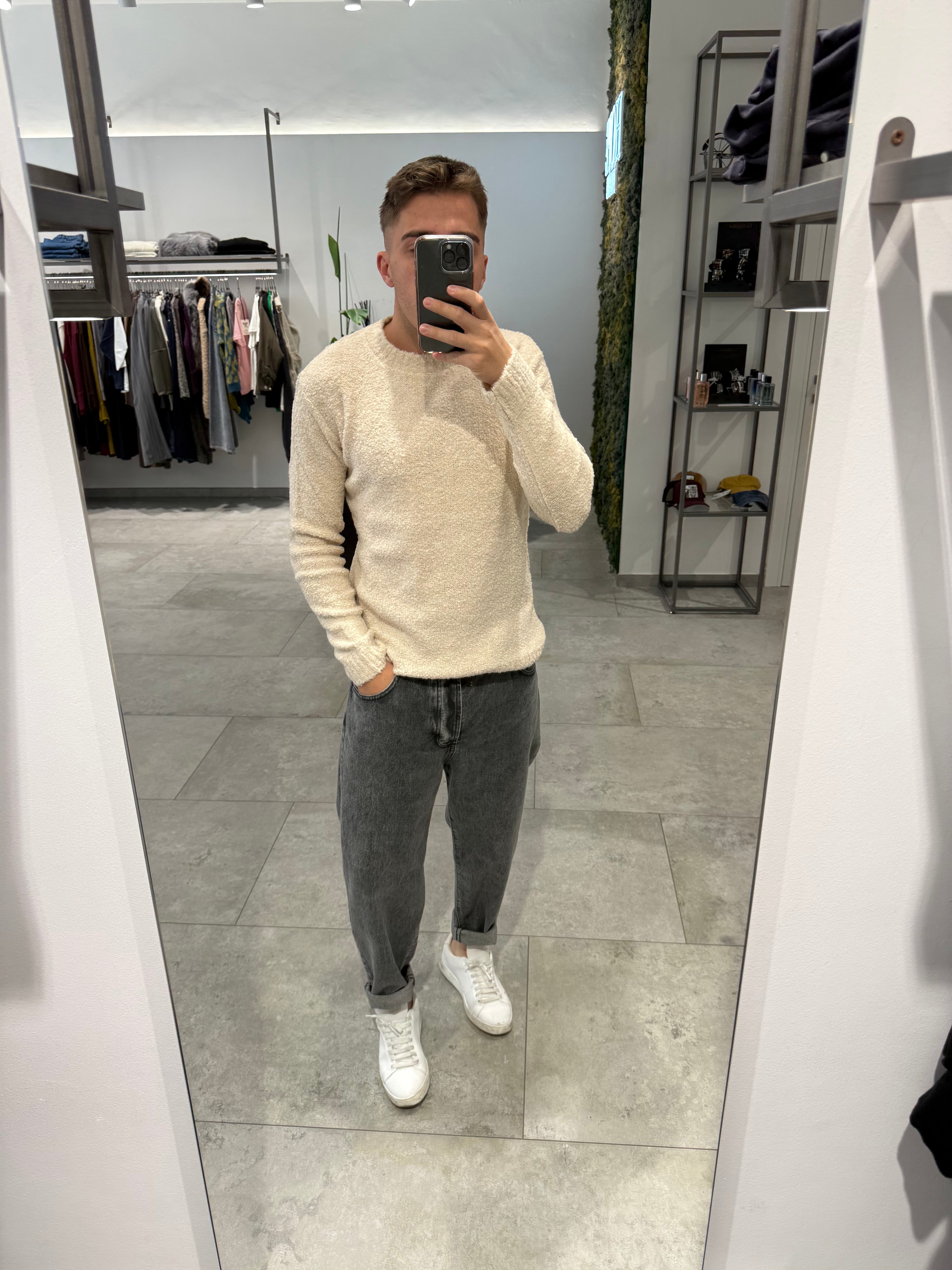 Maglione Block Eleven Bouclè Ecru 13 (12302634942804)