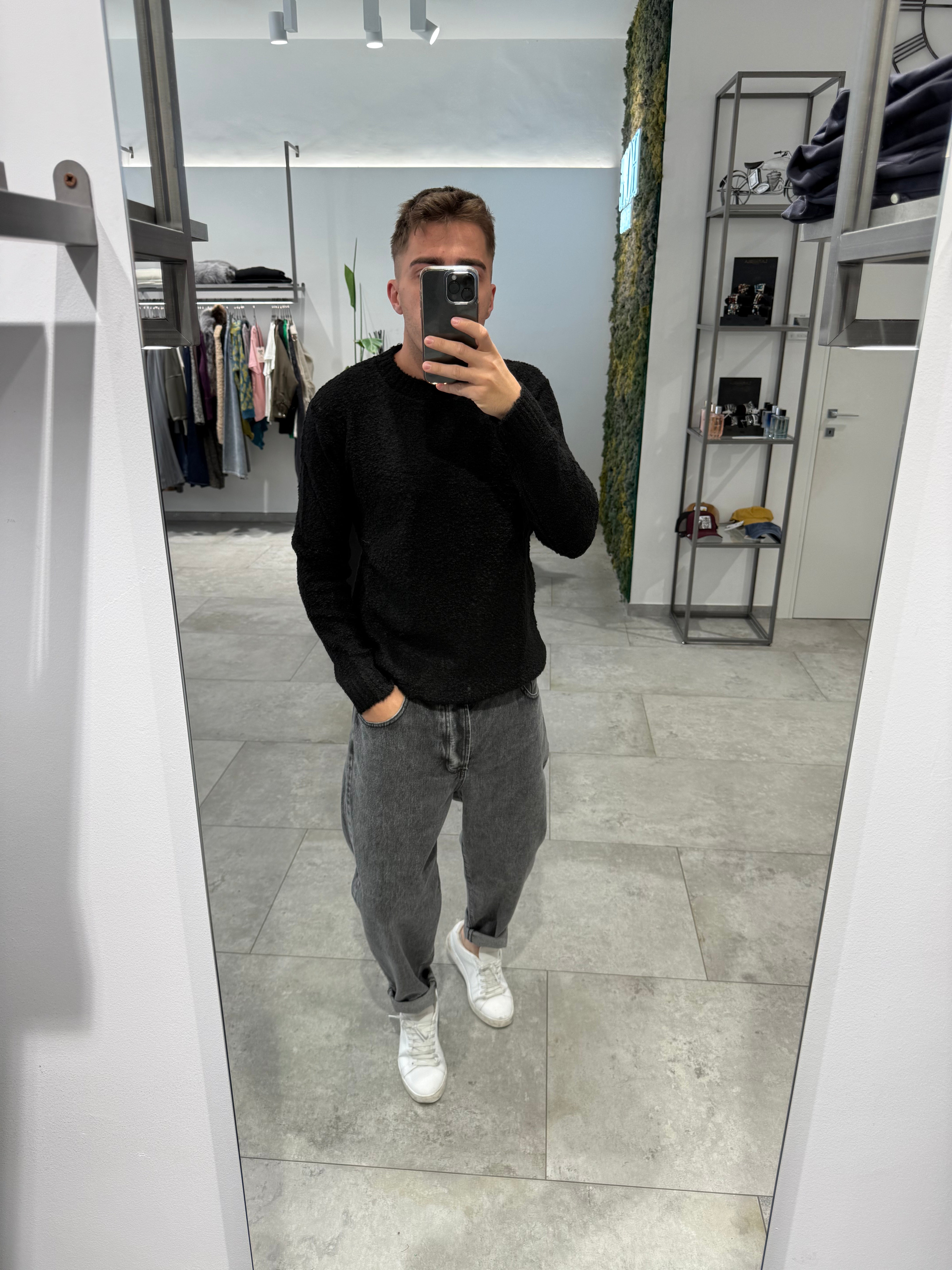 Maglione Block Eleven Bouclè Nero 13 (12302638547284)