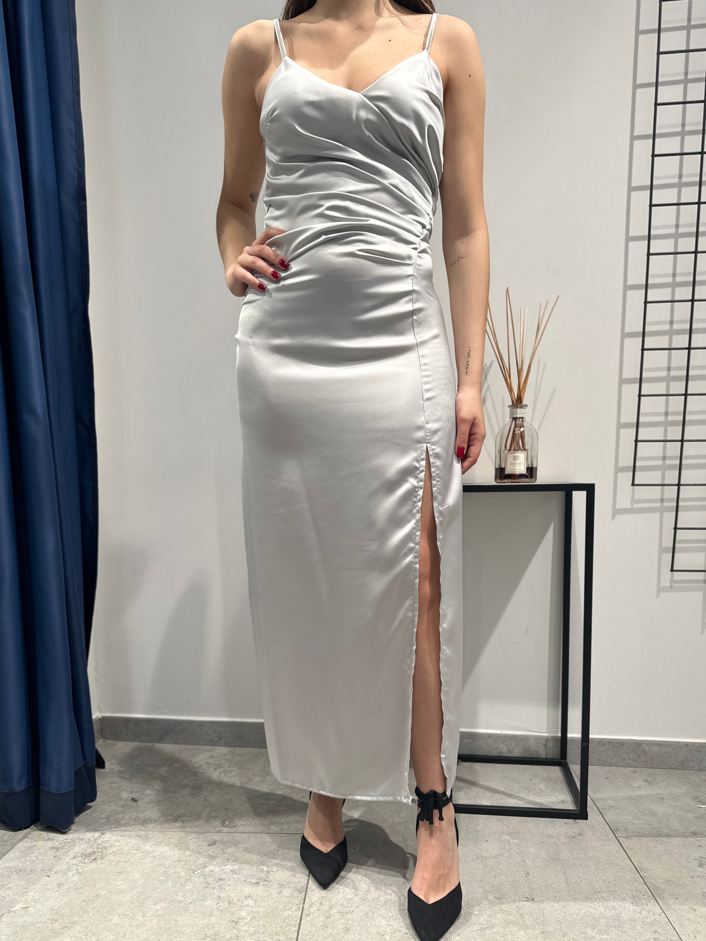 Abito Lokita Drappeggio Silver (12028443525460)