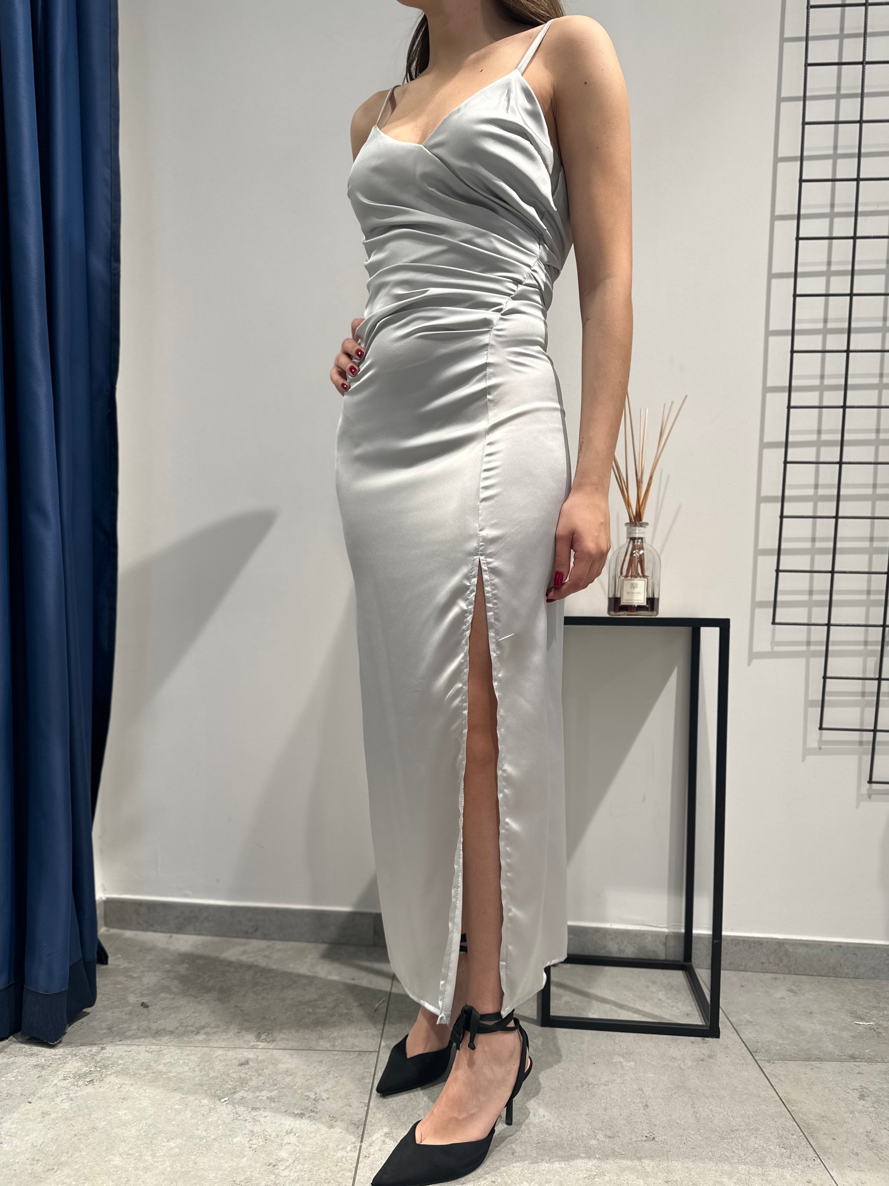 Abito Lokita Drappeggio Silver (12028443525460)