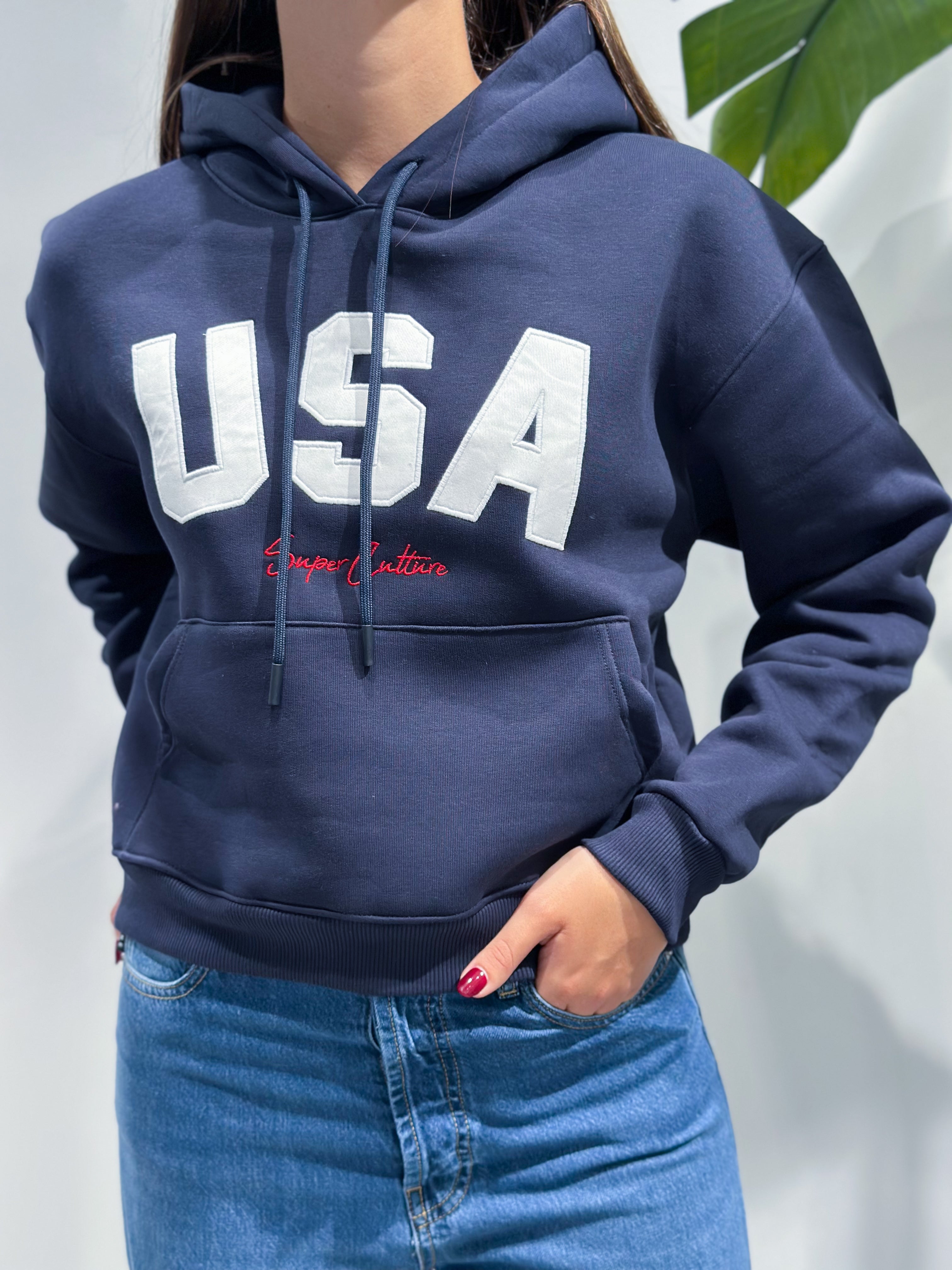 Felpa Superculture Blu AW1543 (12239460139348)