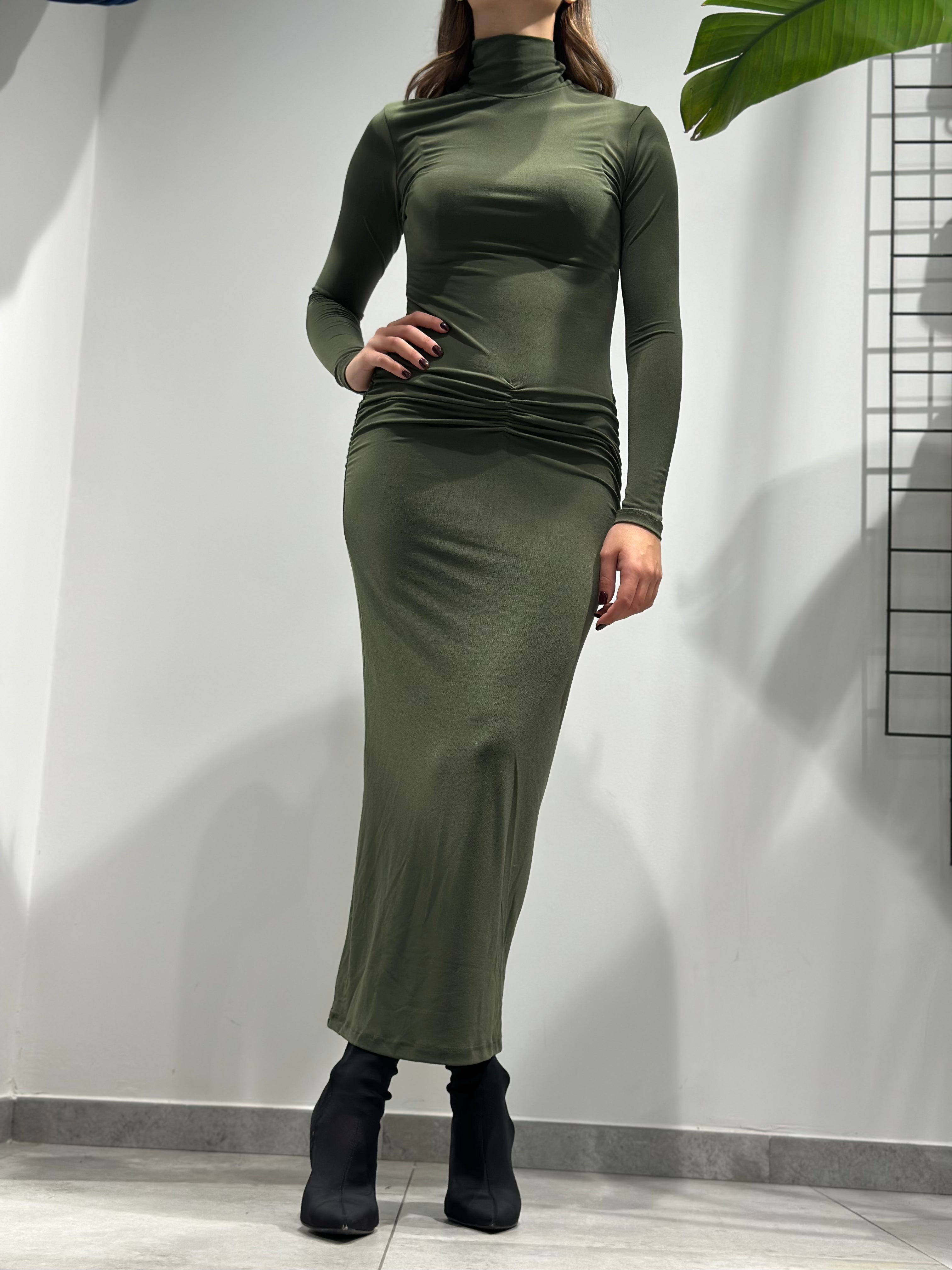 Abito Over-d arricciato oliva (12269285507412)