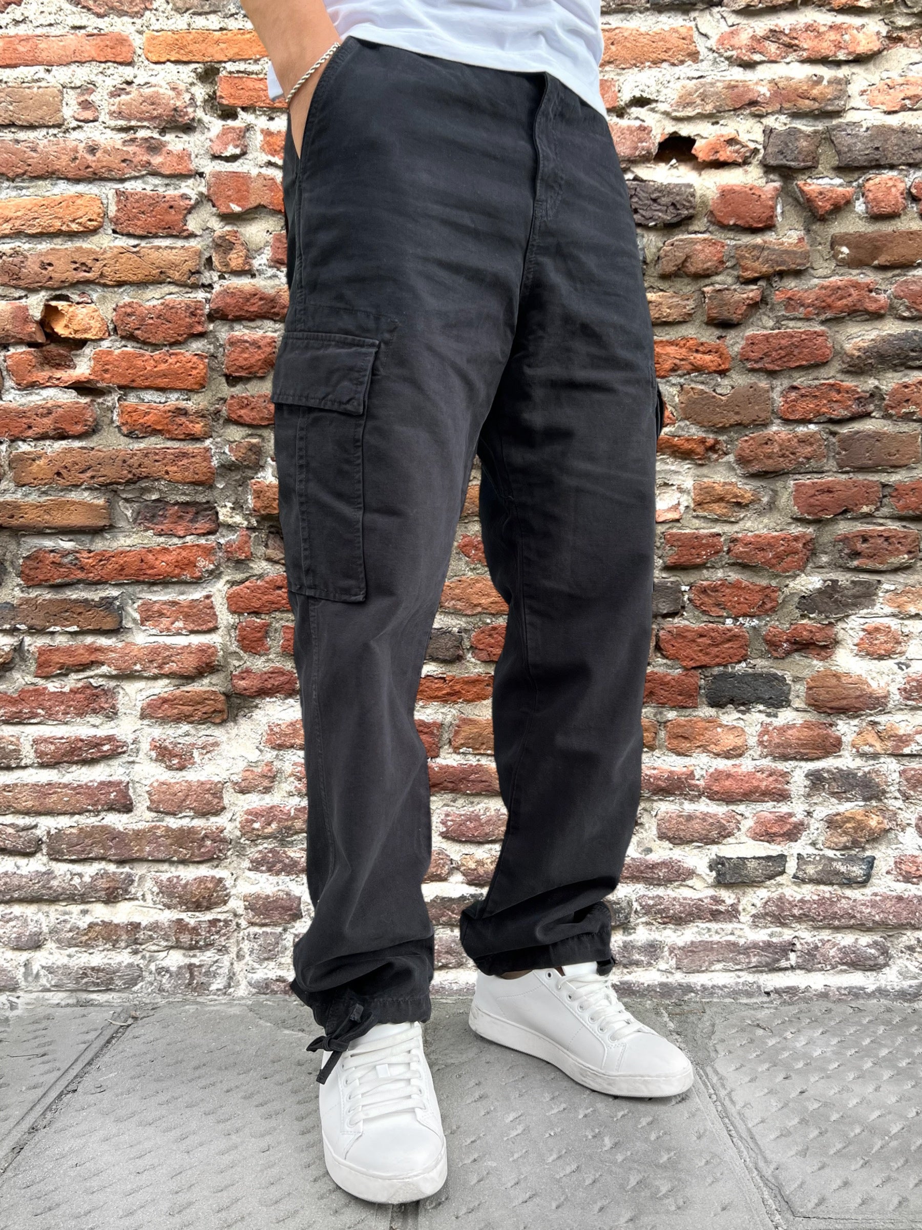 Pantalone Pont Cargo Wide Nero (9790833197396)