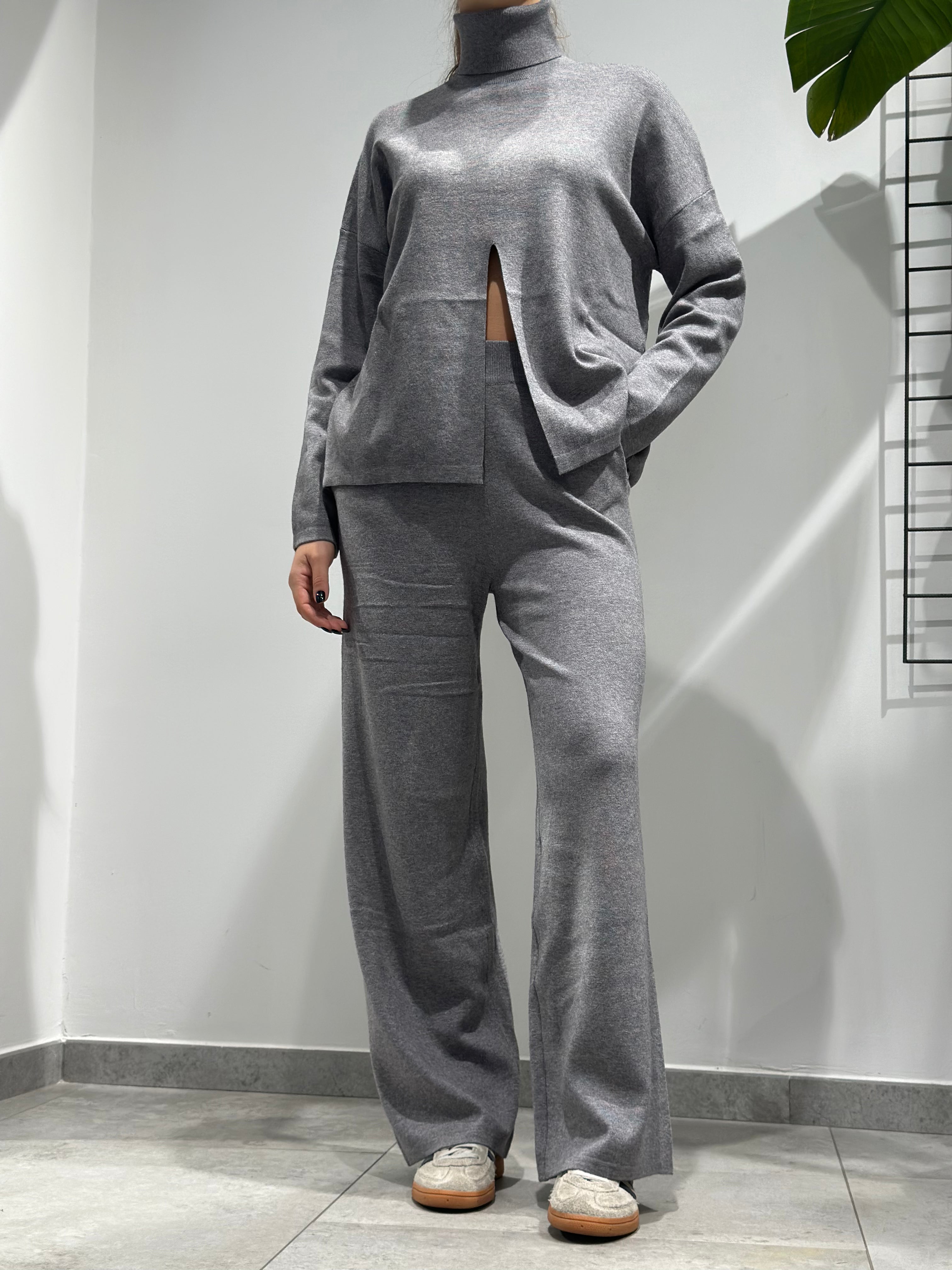 Coordinato Over-d Maglia Grigio