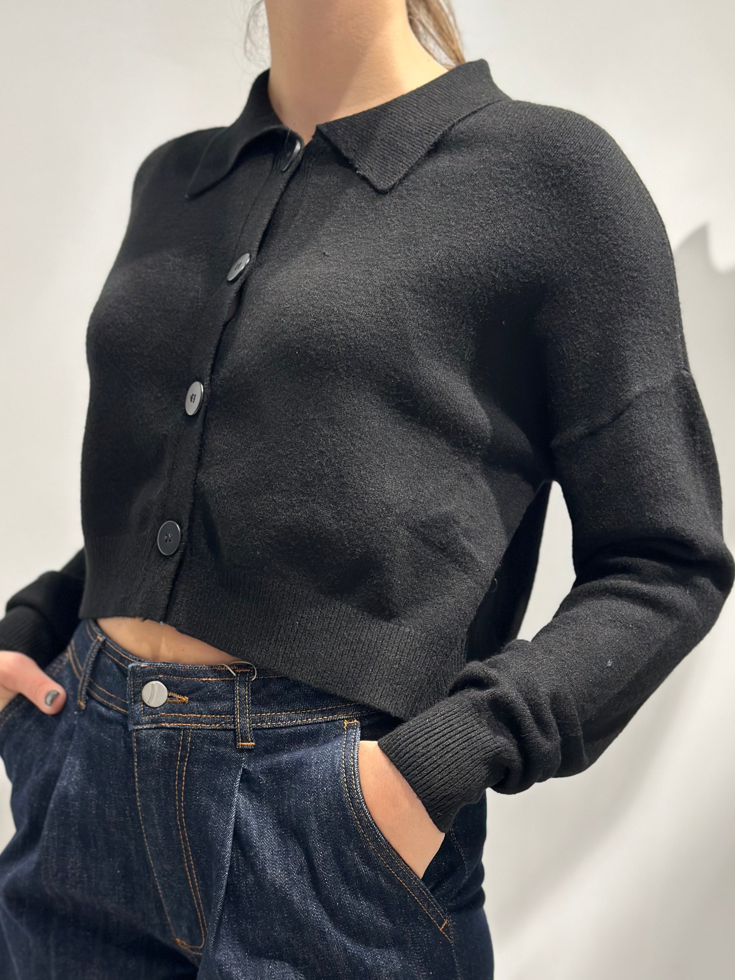Cardigan Berna Cropped Nero 27