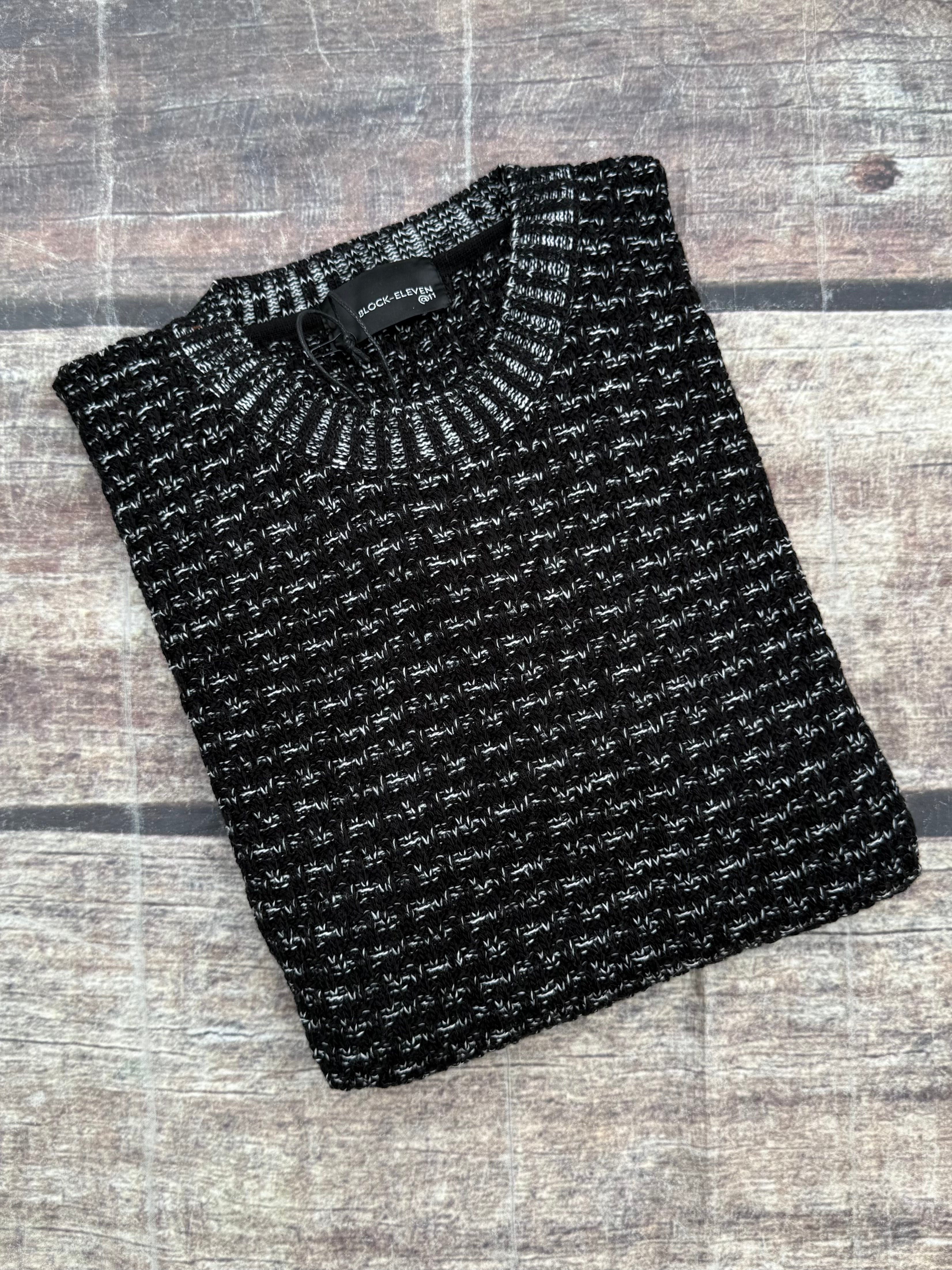 Maglione Block Eleven Bellini Bicolour Nero-Perla (12247766106452)
