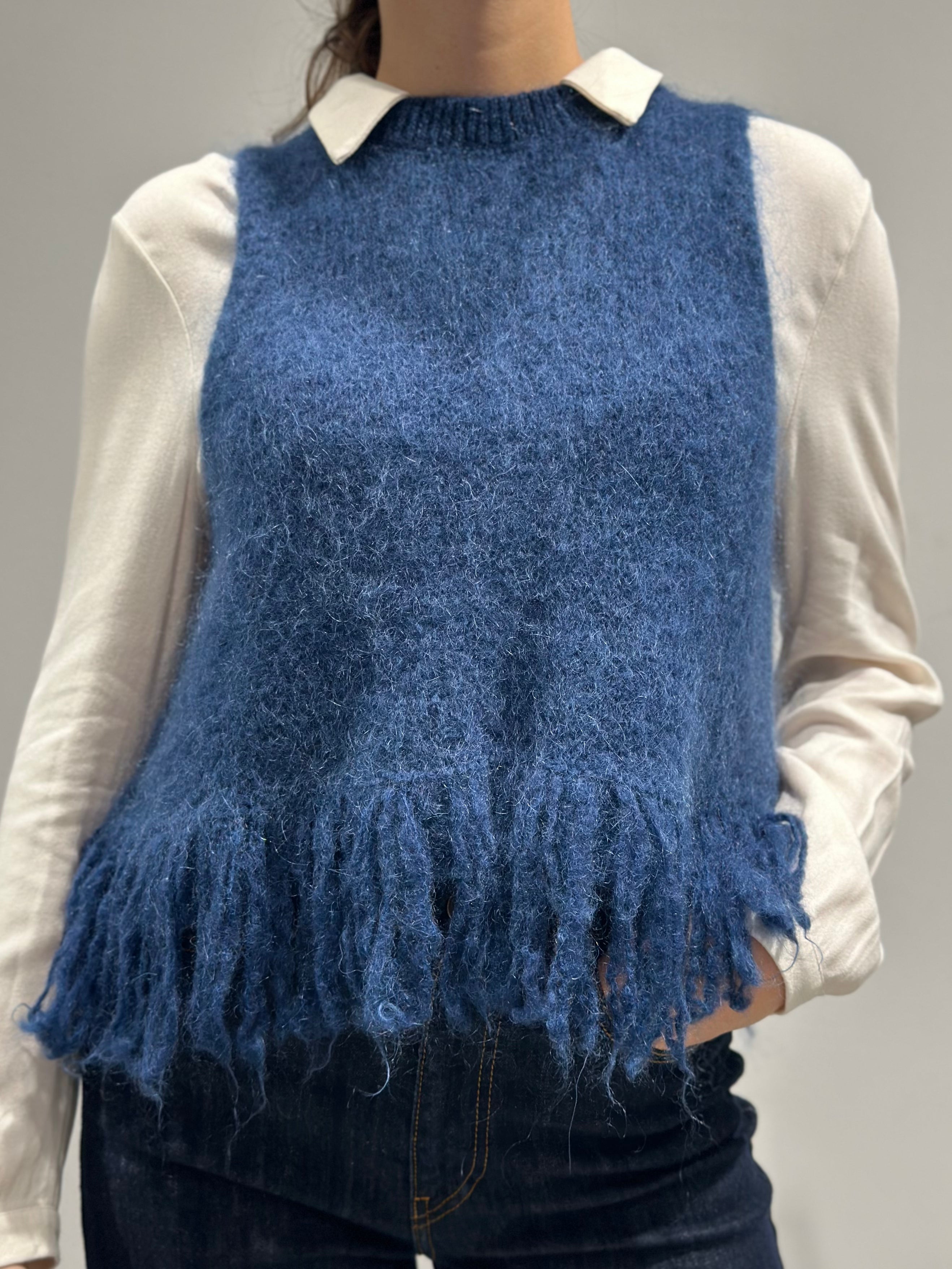 Gilet Lokita Frange Blu