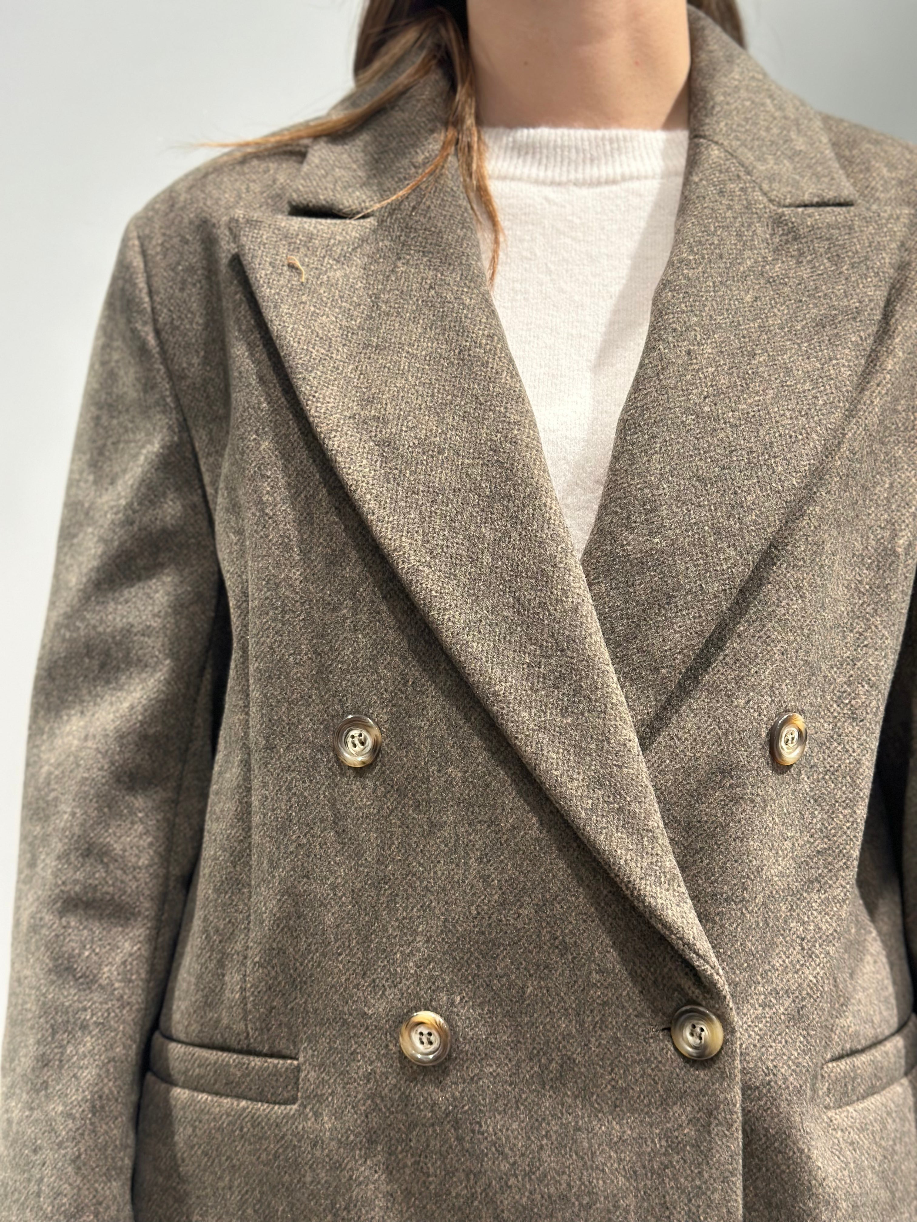 Cappotto Lokita Doppiopetto Tortora