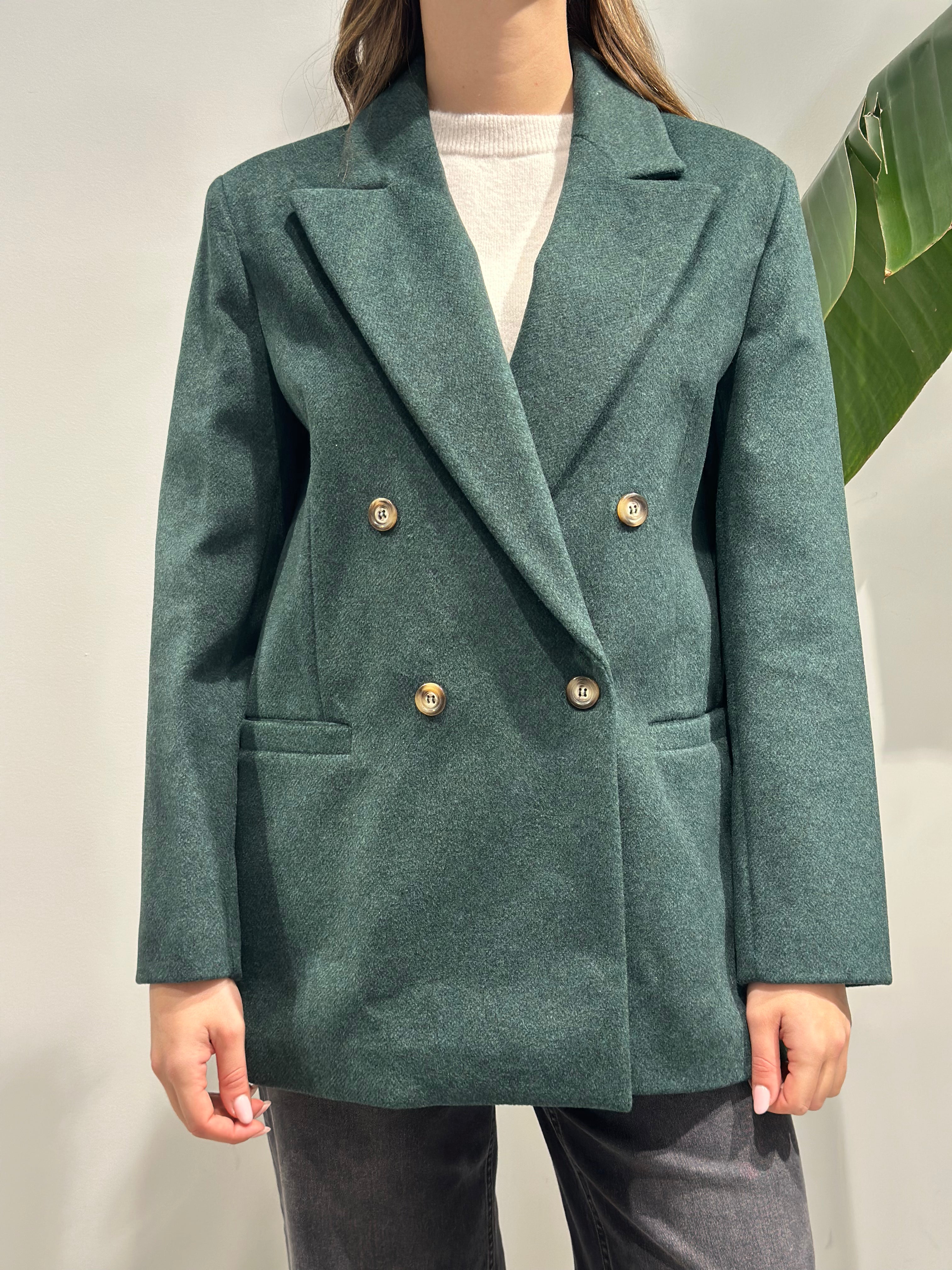 Cappotto Lokita Doppiopetto Verde Bottiglia