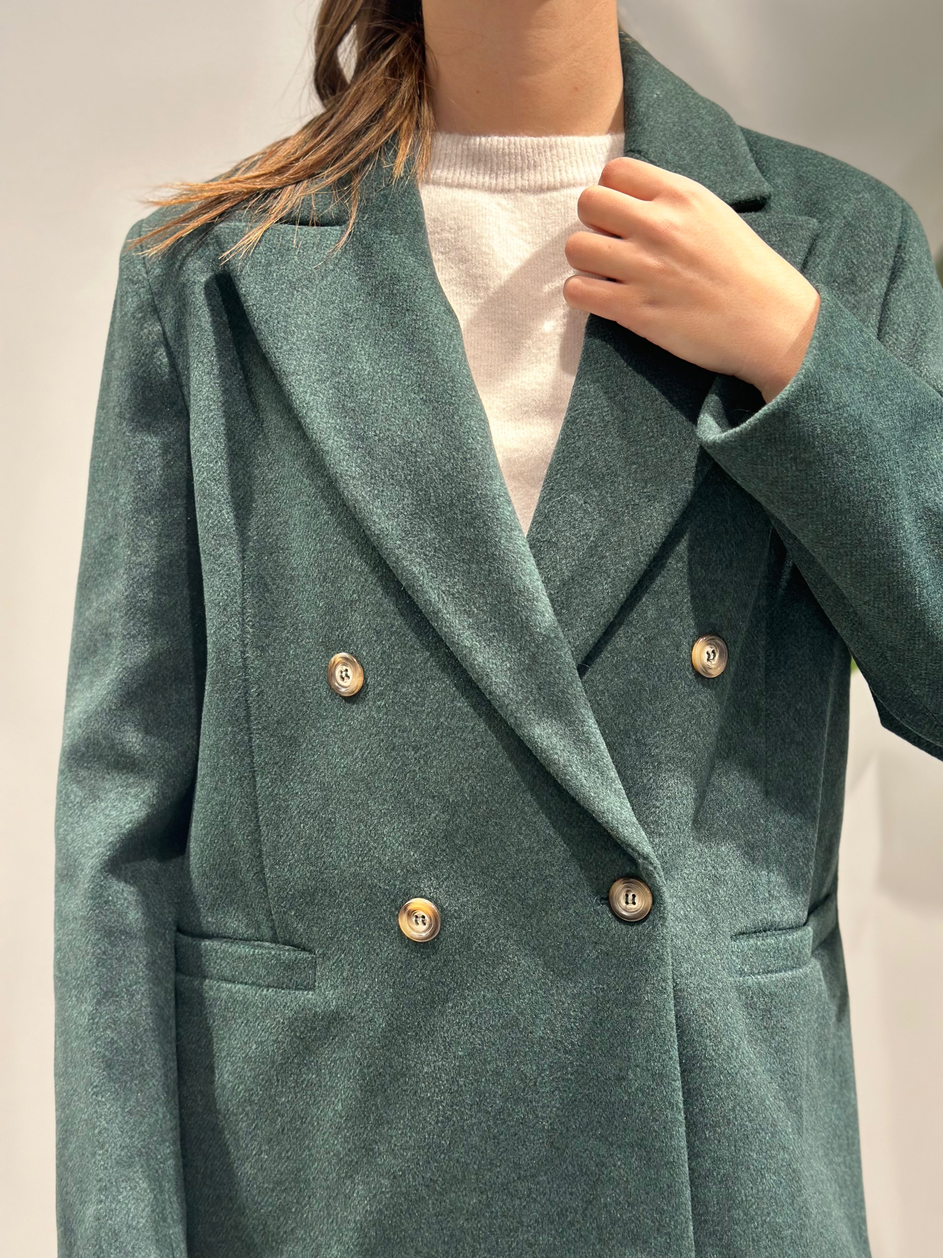 Cappotto Lokita Doppiopetto Verde Bottiglia