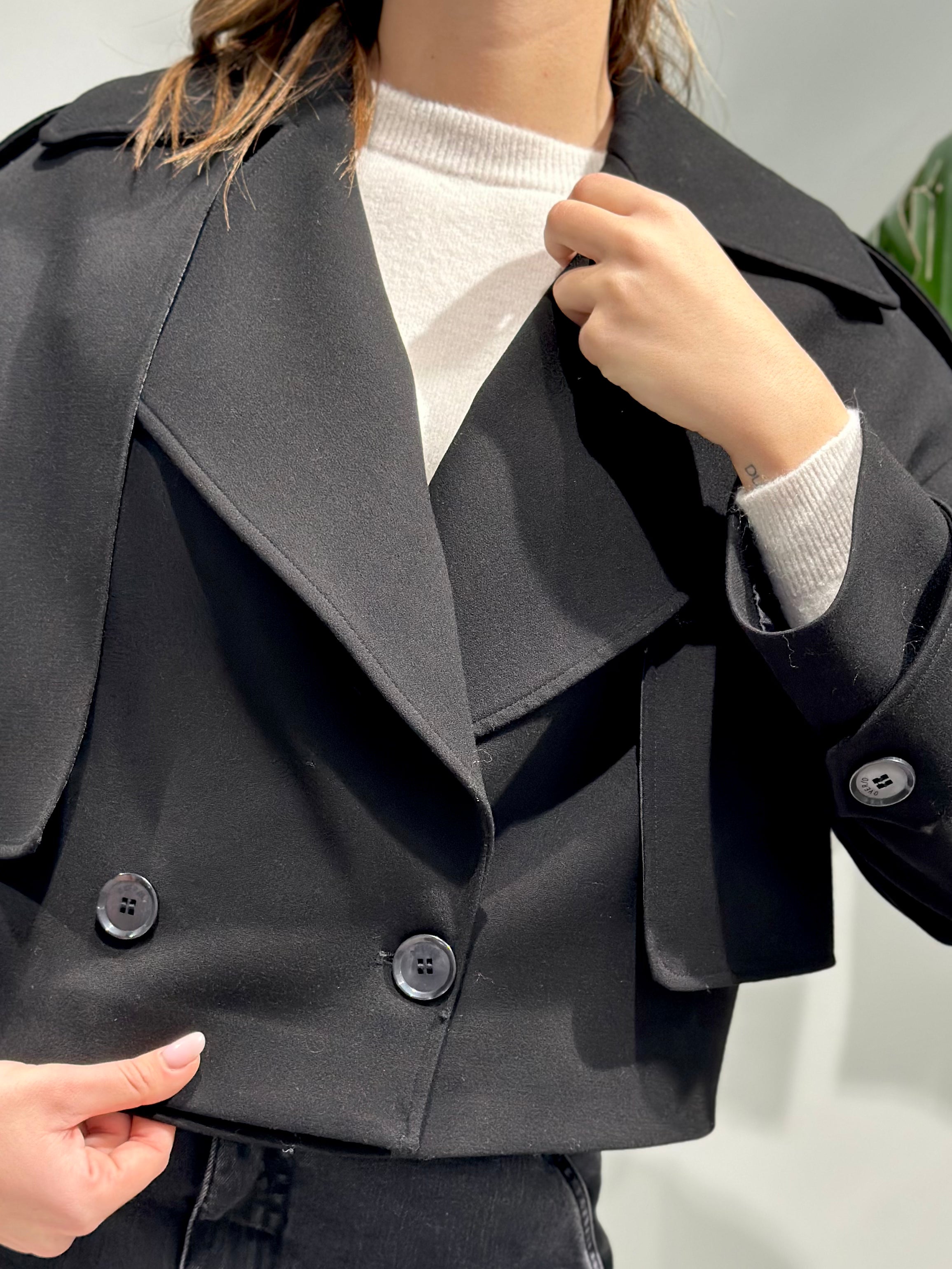 Cappotto Over-d Cropped Nero