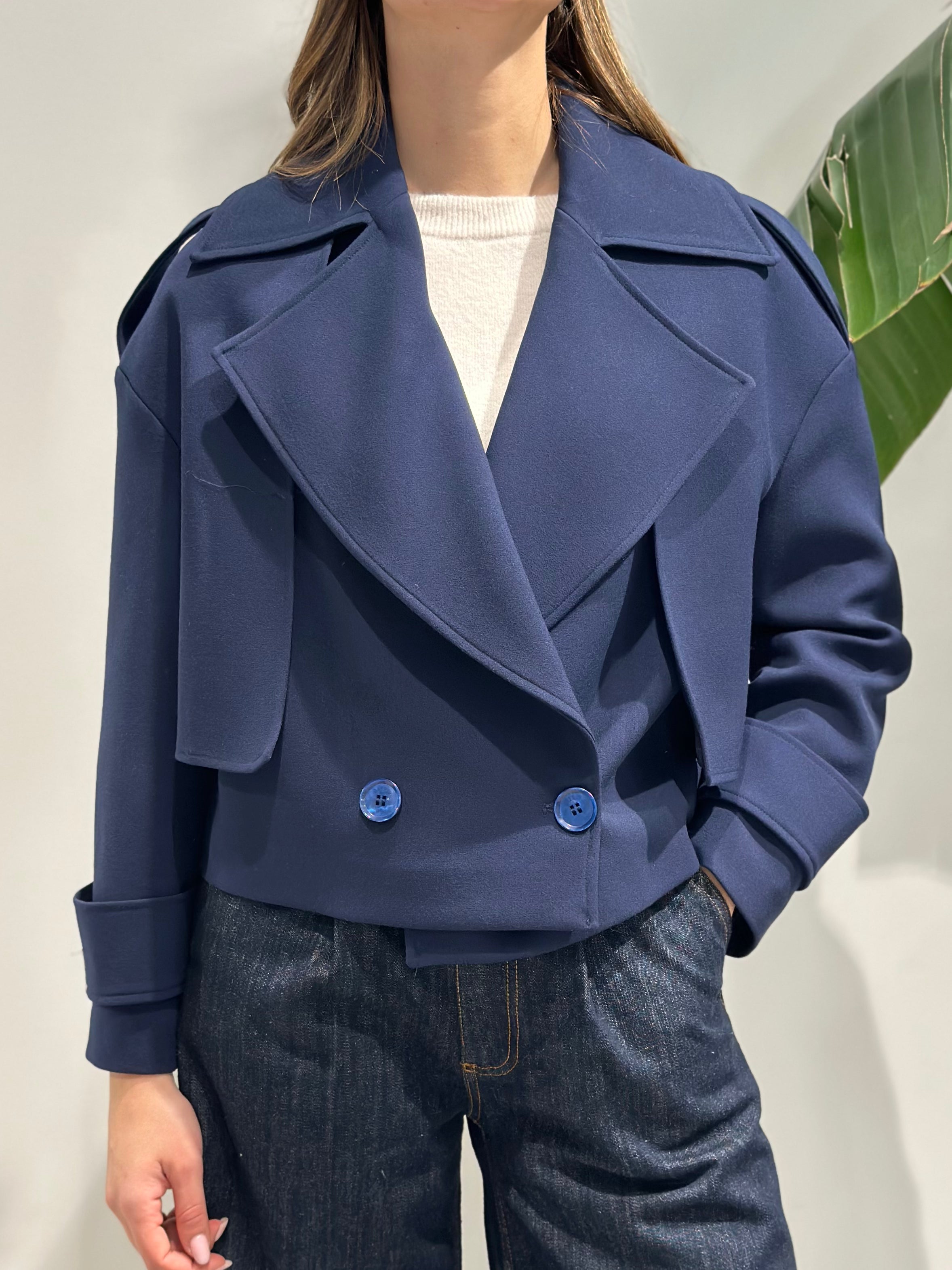 Cappotto Over-d Cropped Navy