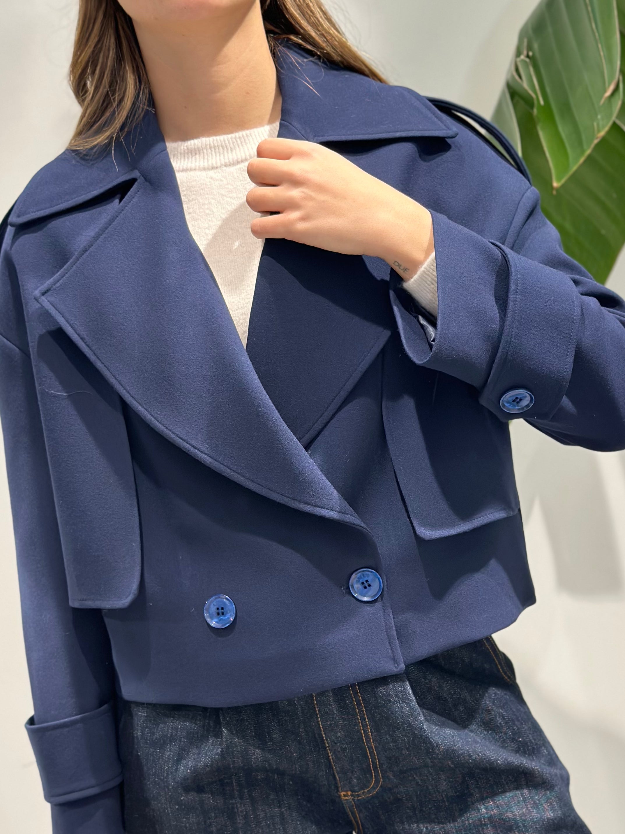 Cappotto Over-d Cropped Navy
