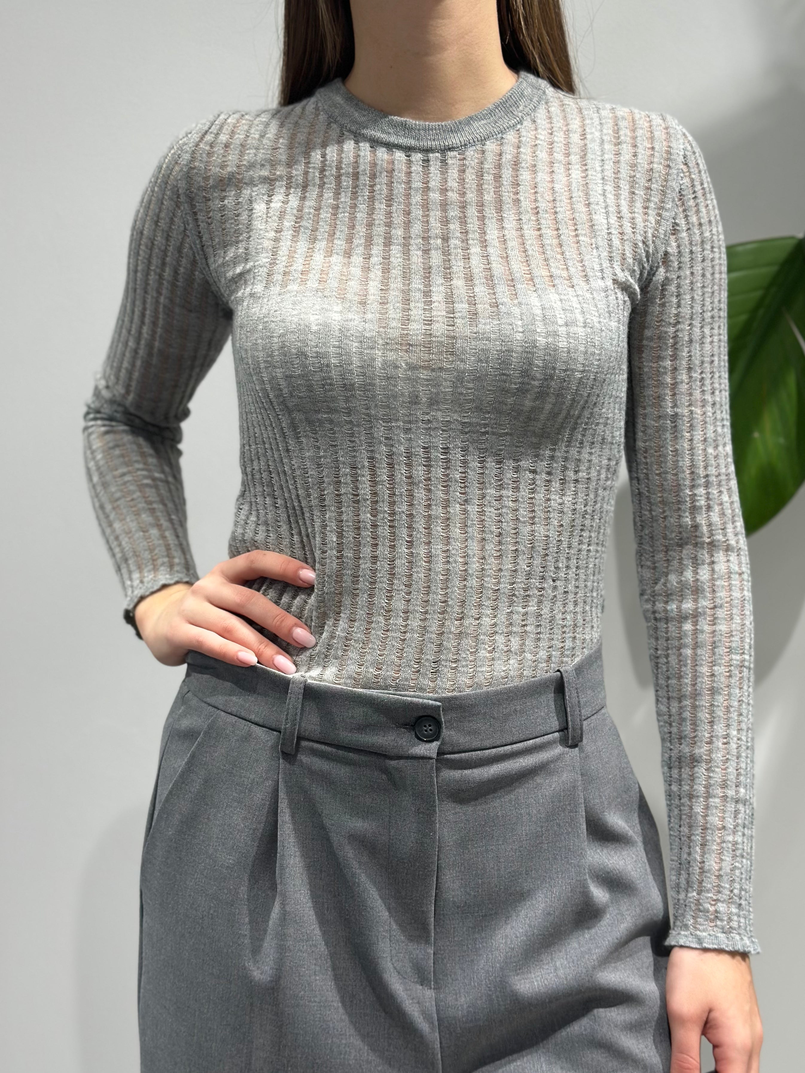 Maglia Dixie Trasparenza Grigia