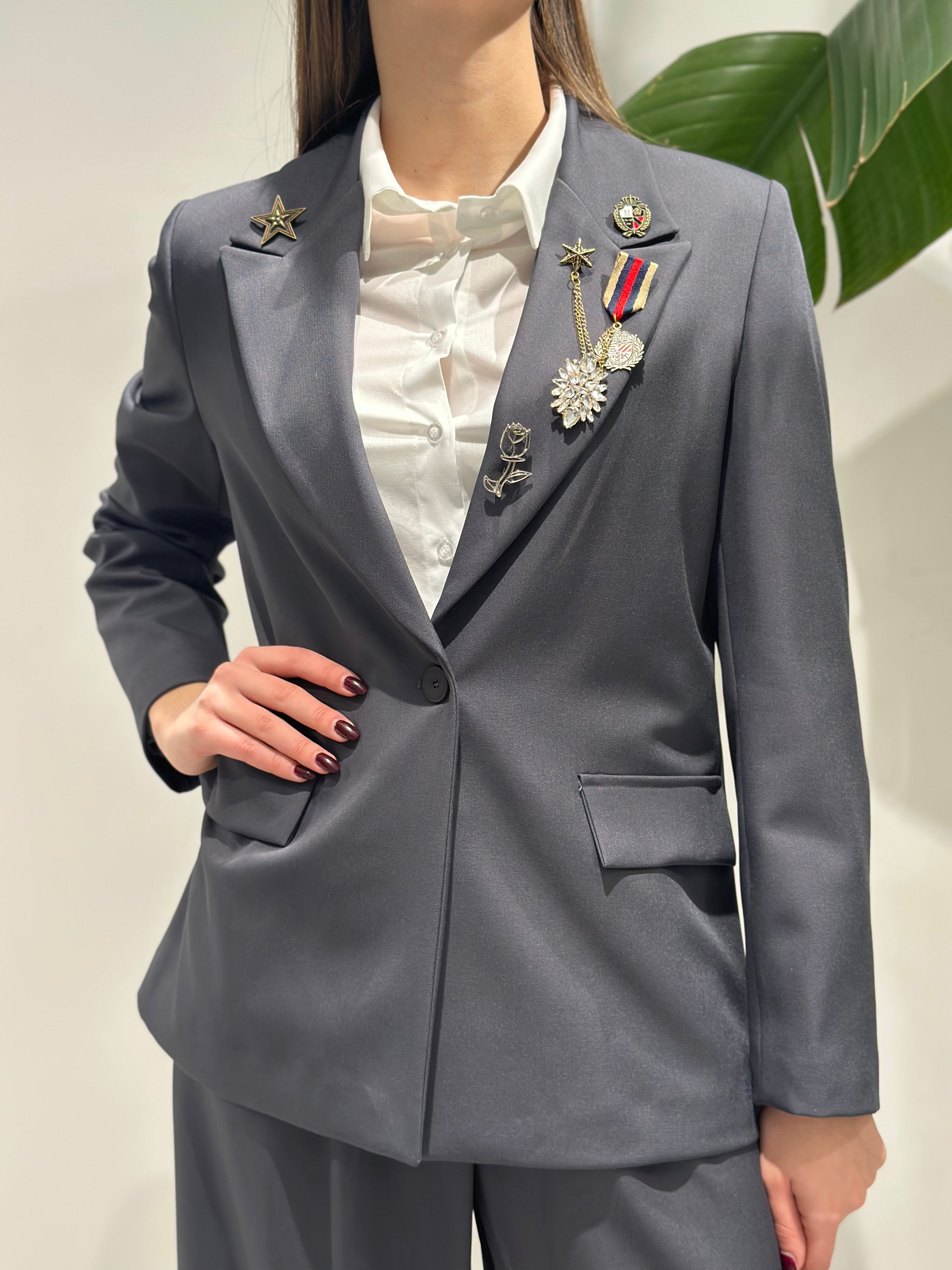 Giacca Lokita Grigia Spille 903