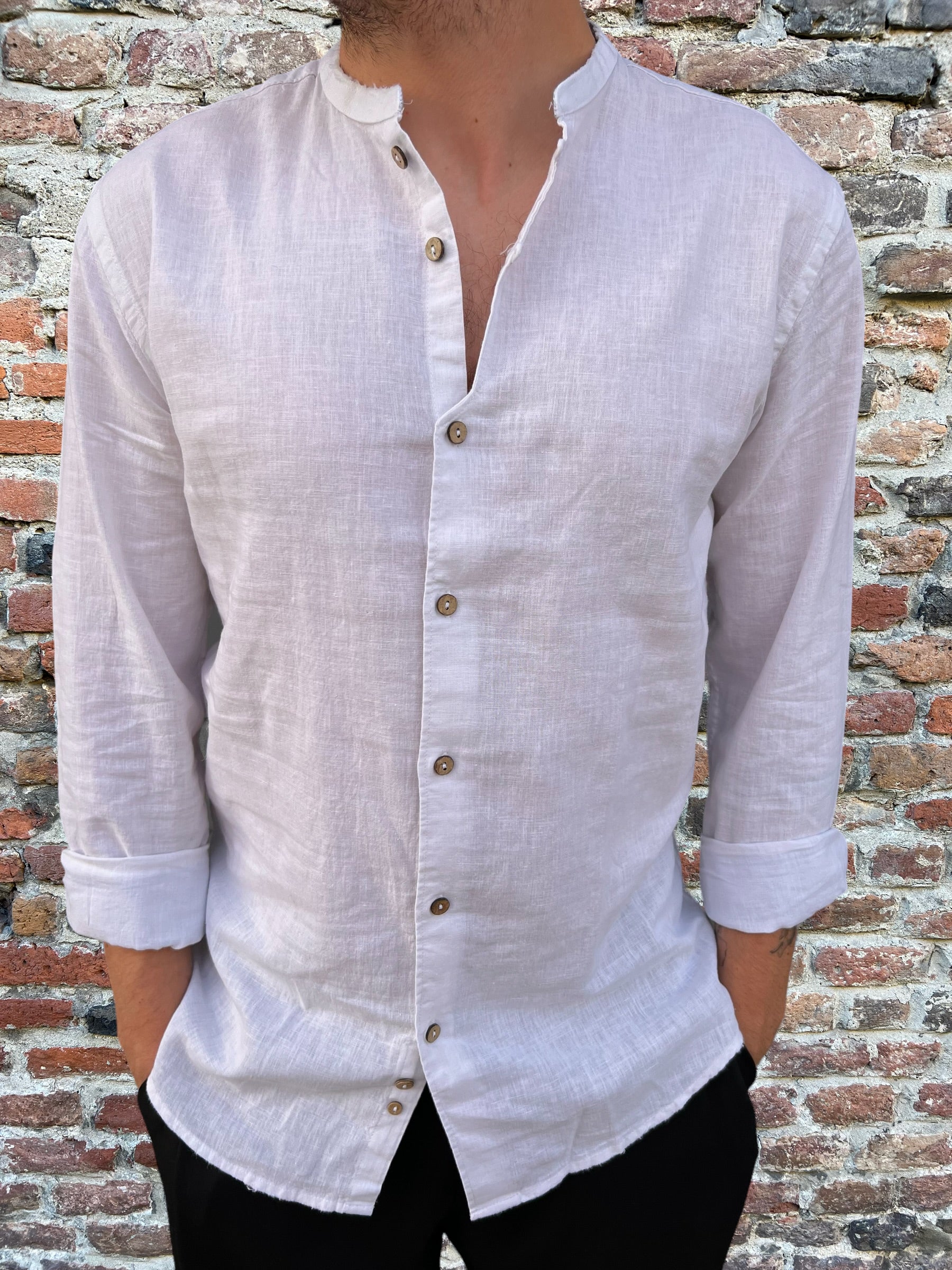 Camicia Block Eleven Coreana Lino Bianca 06 (8426540826964)
