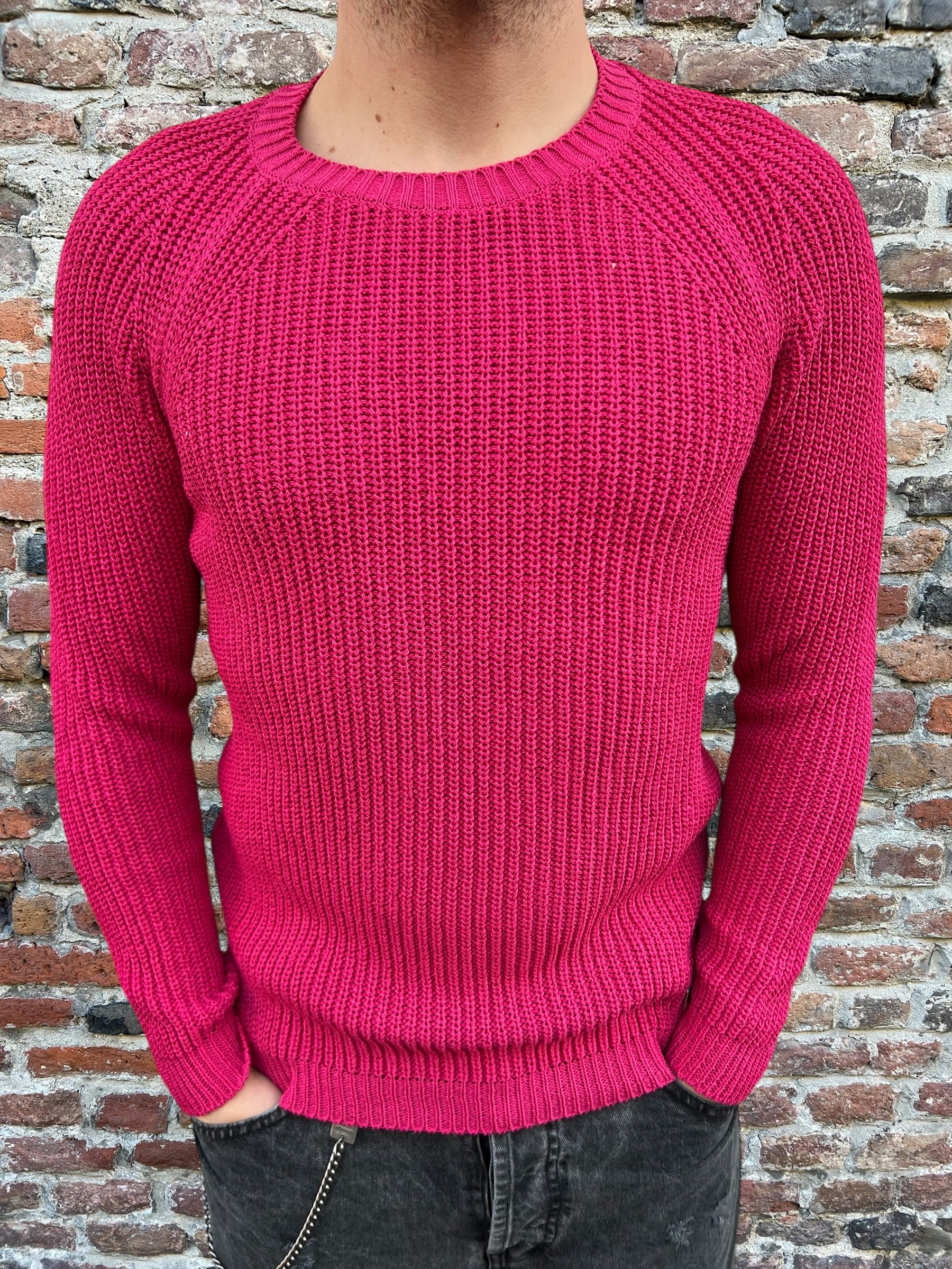 Maglioncino Block Eleven Costa Inglese Hot Pink (8829046980948)
