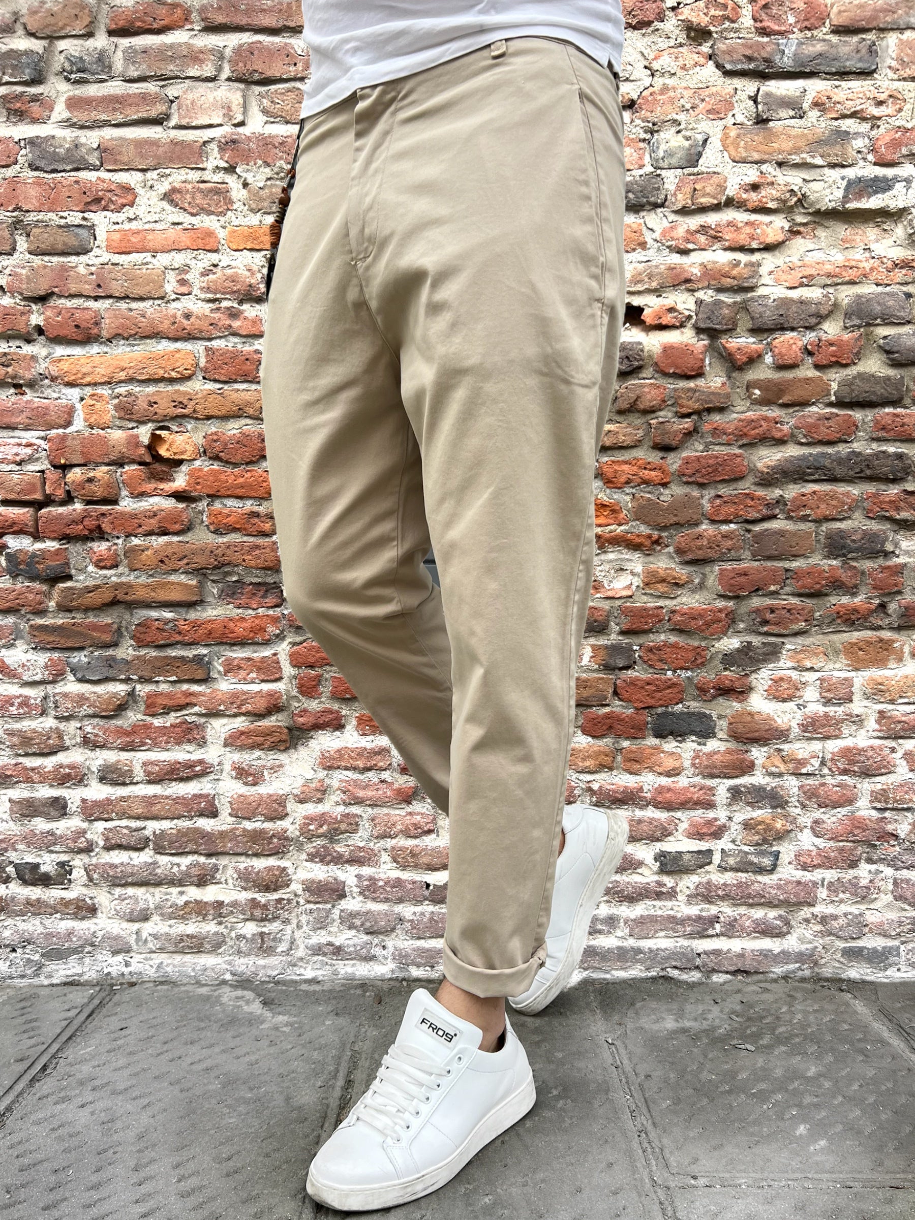 Pantalone Over-D Tapered Fit Beige P55 (8831178211668)