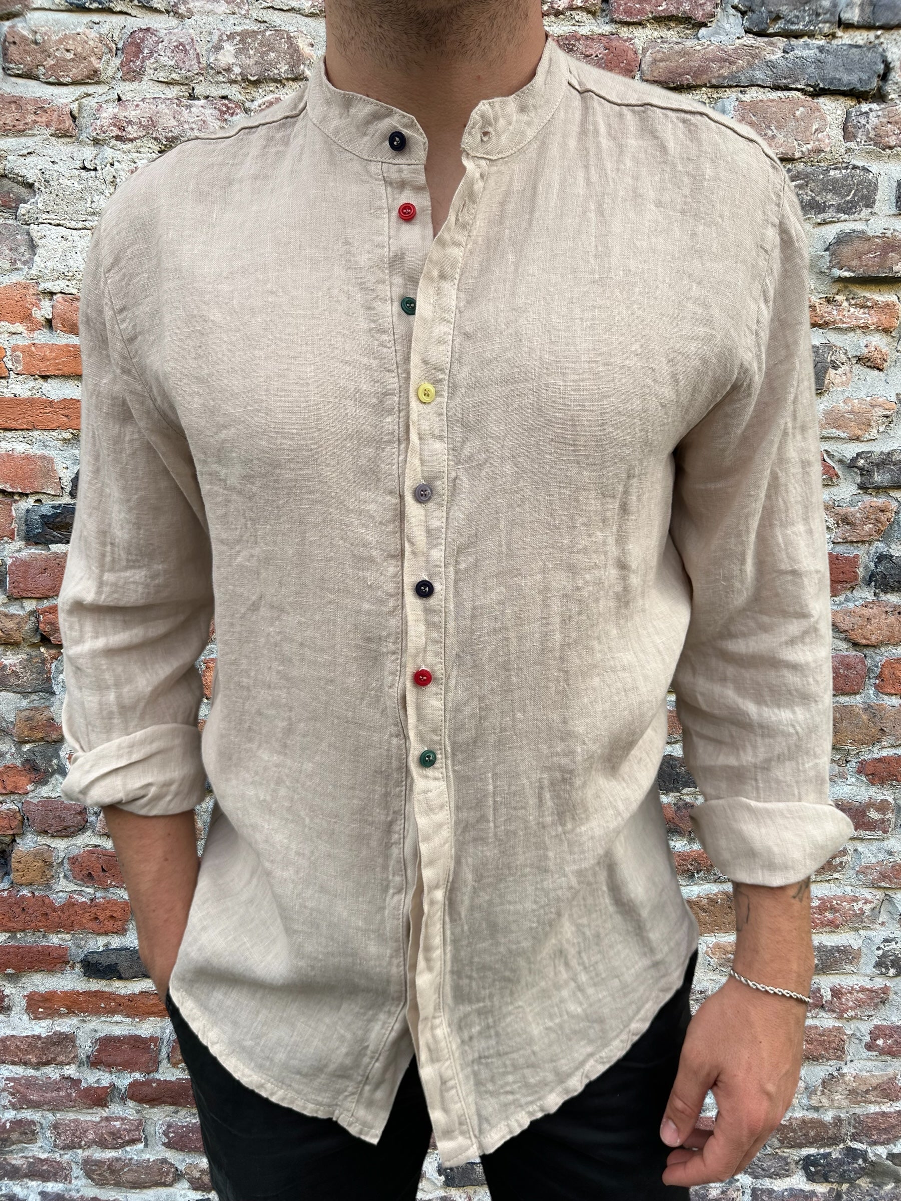 Camicia Block Eleven Lino Sabbia 3076 (9580032786772)