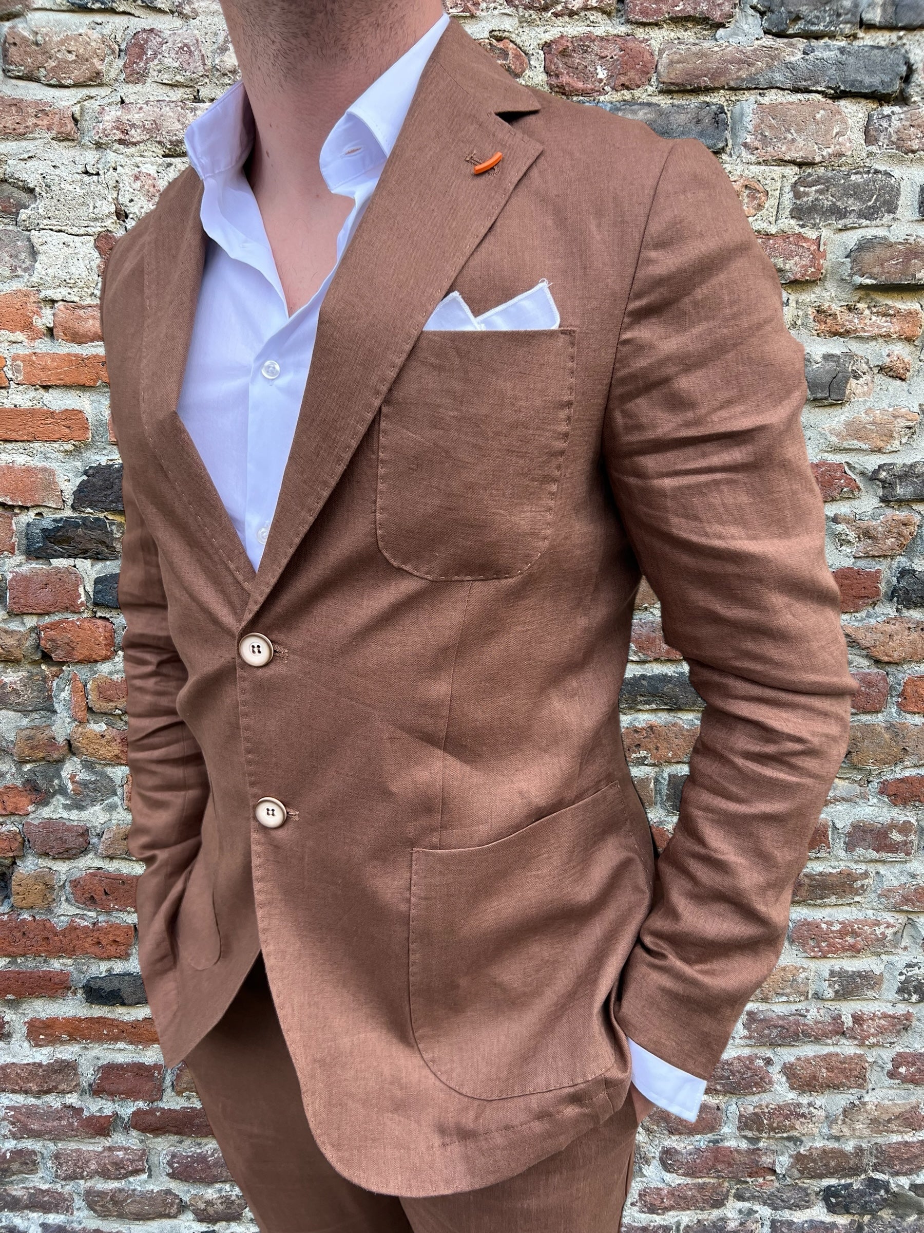 Giacca Over-d Lino Cacao P37 (9097948889428)