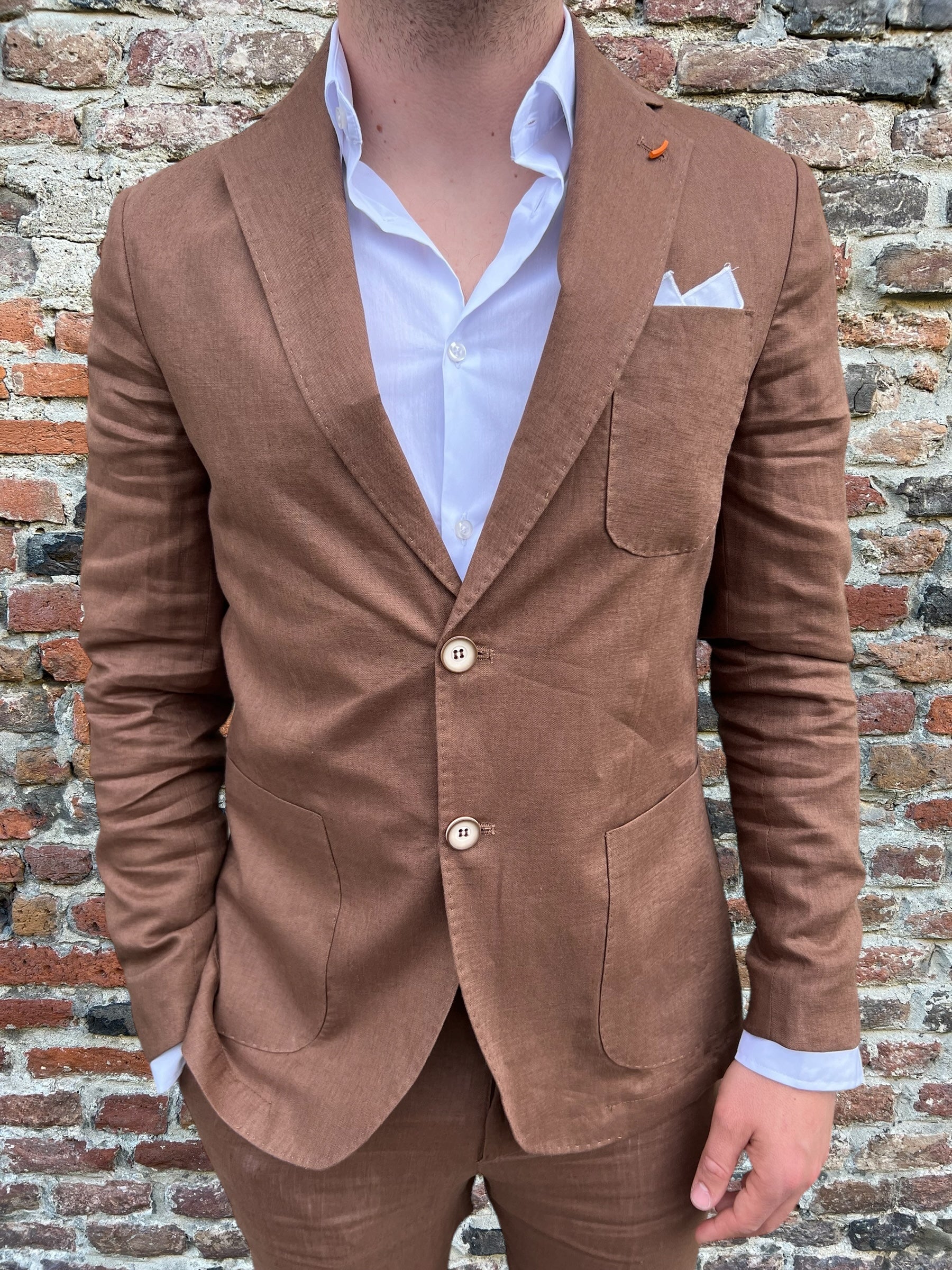 Giacca Over-d Lino Cacao P37 (9097948889428)