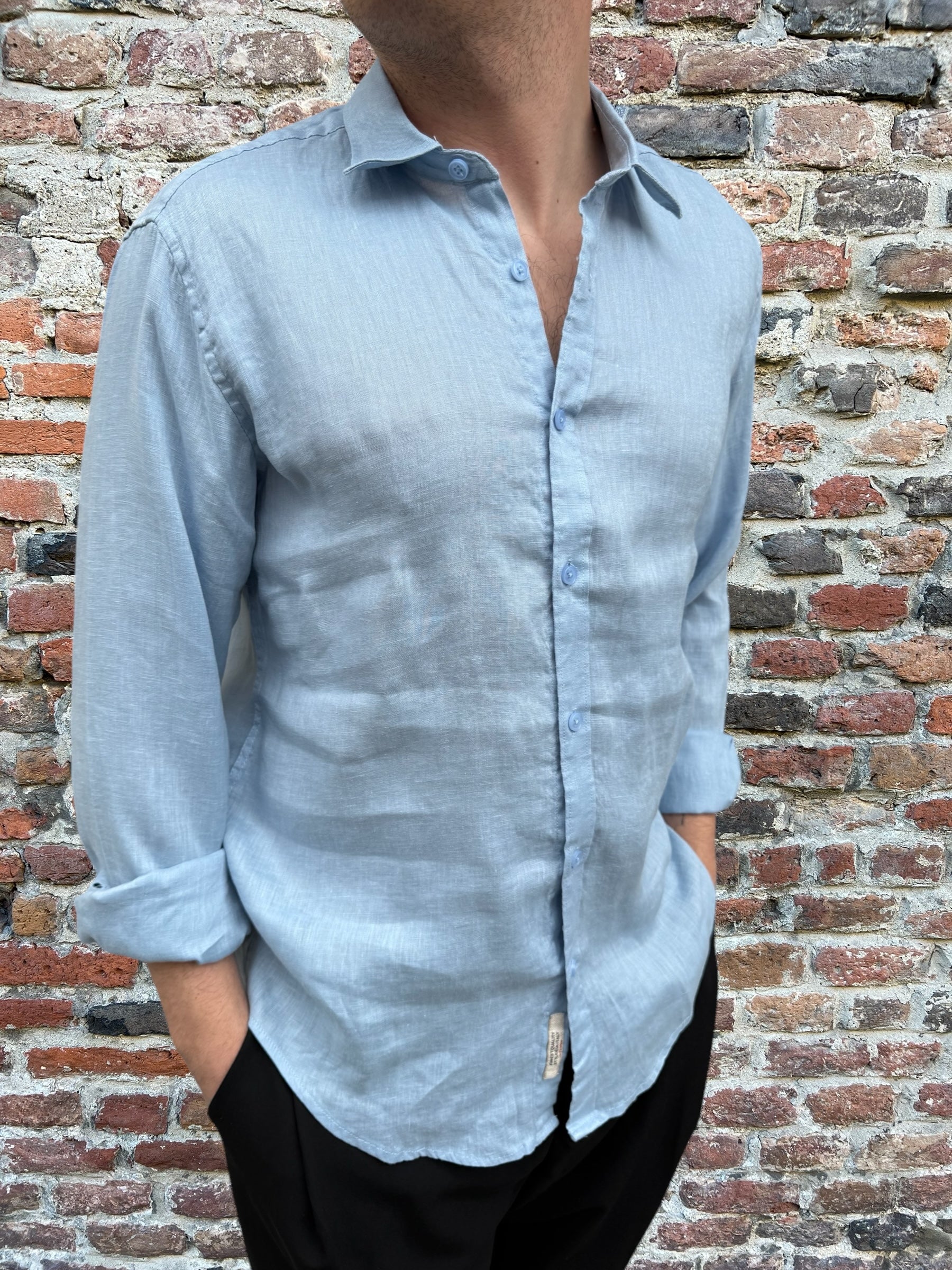 Camicia Gianni Lupo Lino Colletto Francese Ciell 7619 (Copia) (11945575514452)