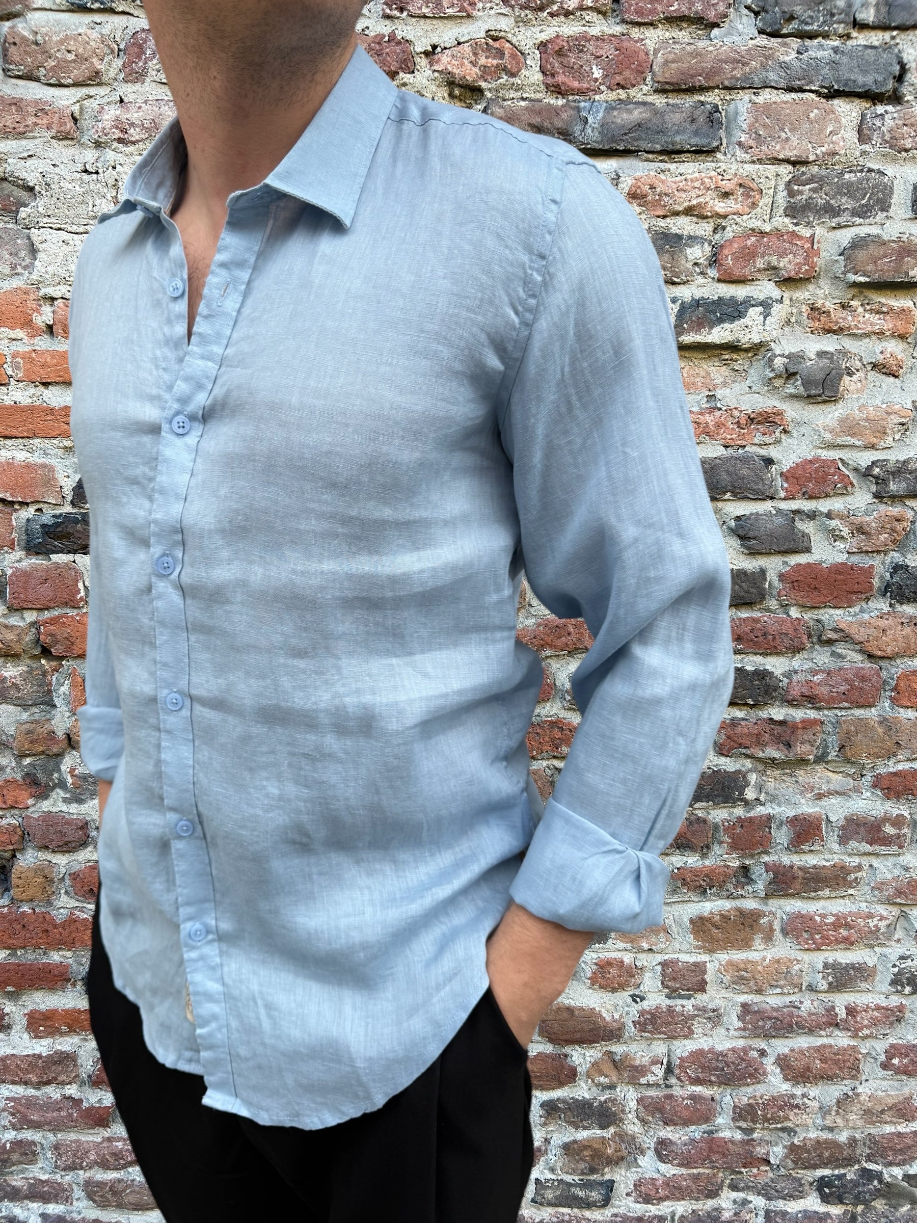 Camicia Gianni Lupo Lino Colletto Francese Ciell 7619 (Copia) (11945575514452)