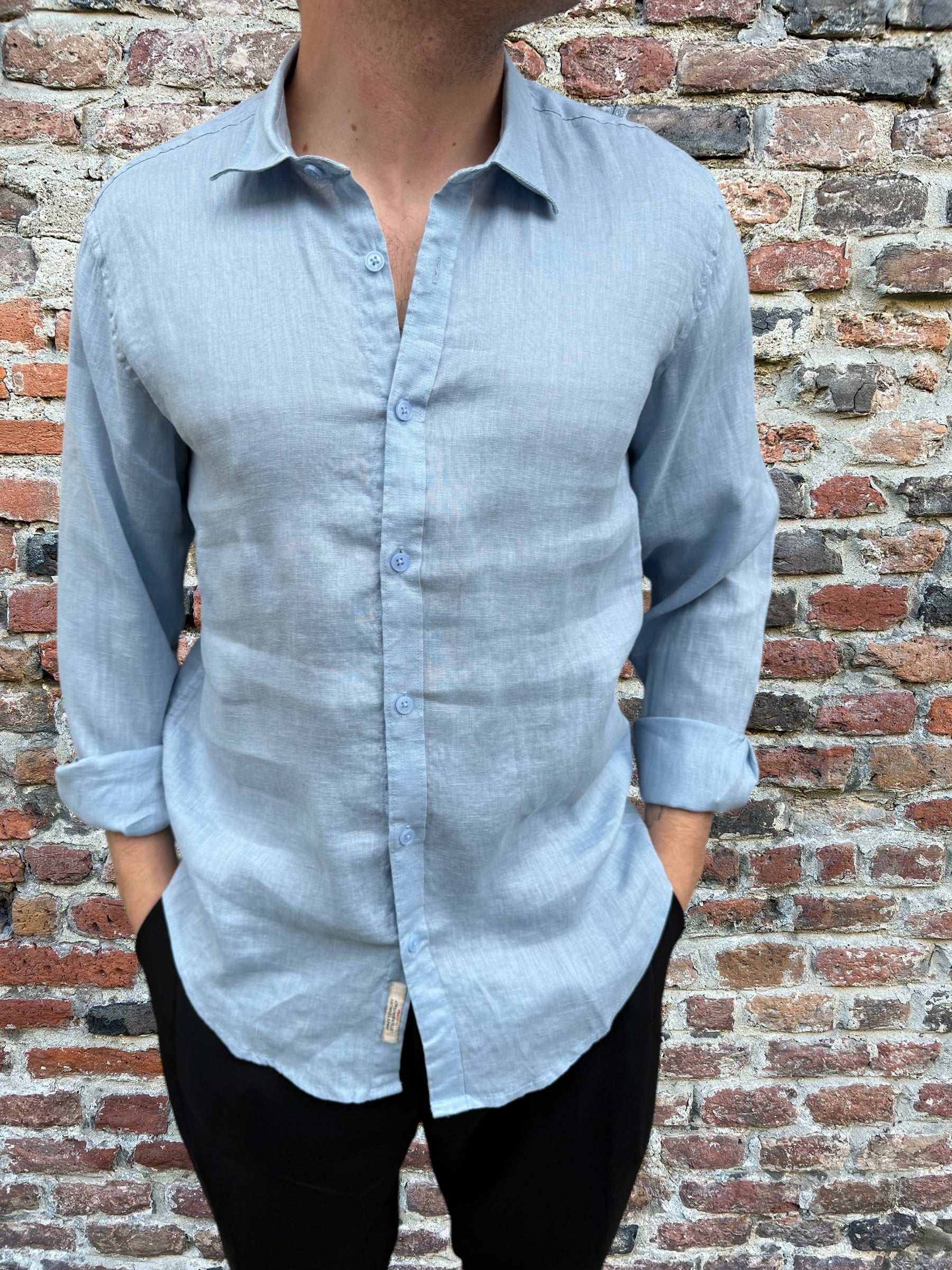Camicia Gianni Lupo Lino Colletto Francese Ciell 7619 (Copia) (11945575514452)
